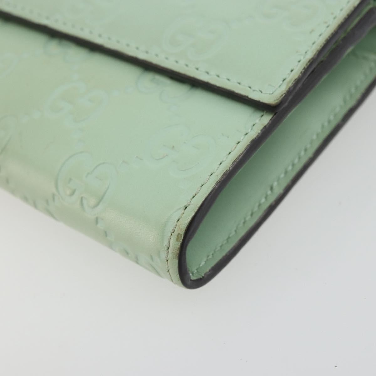 Gucci Guccissima Motif Gg Green Leather Wallets Accessory (Pre-Owned)