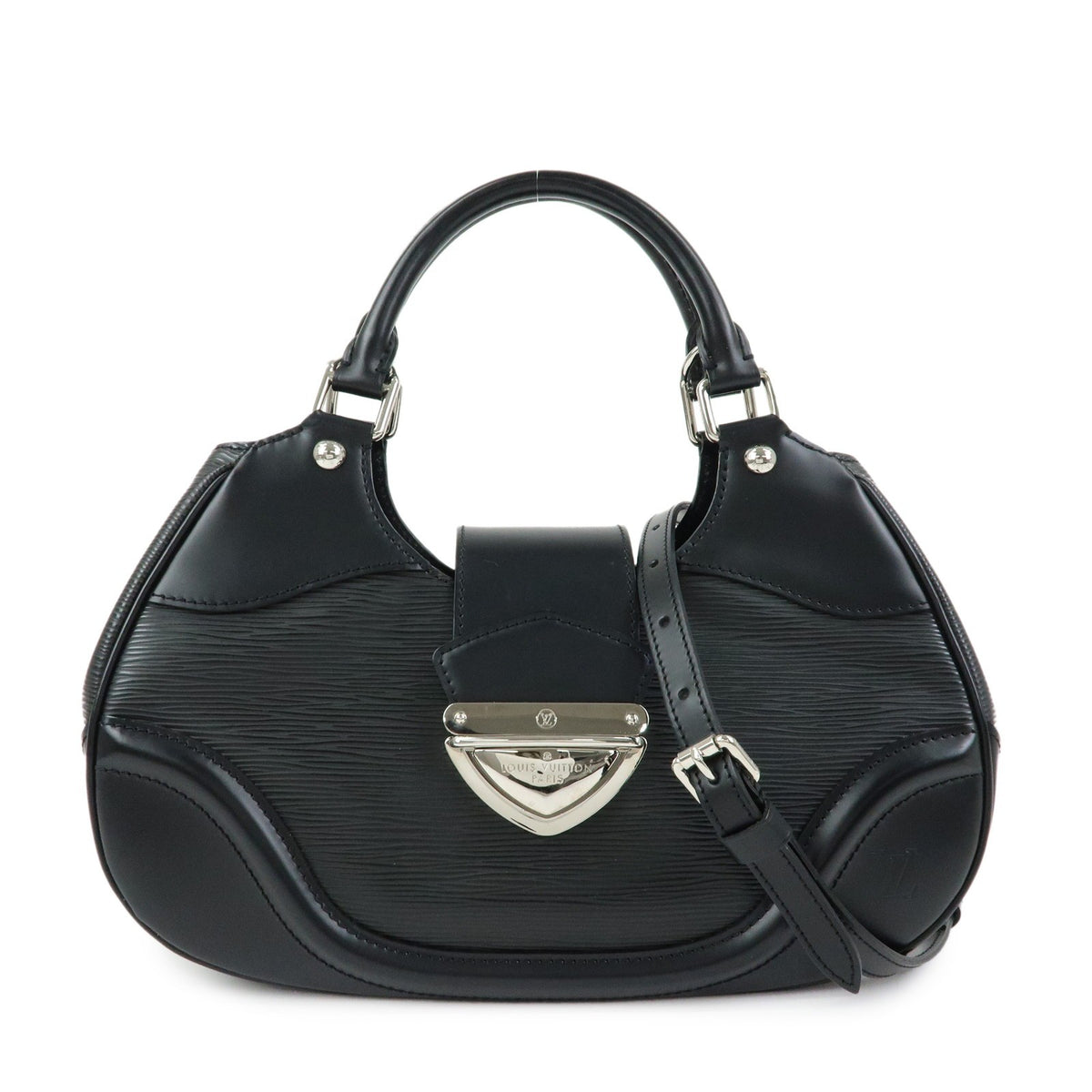 Louis Vuitton Montaigne Sac Epi Leather Black Leather Handbag (Pre-Owned)