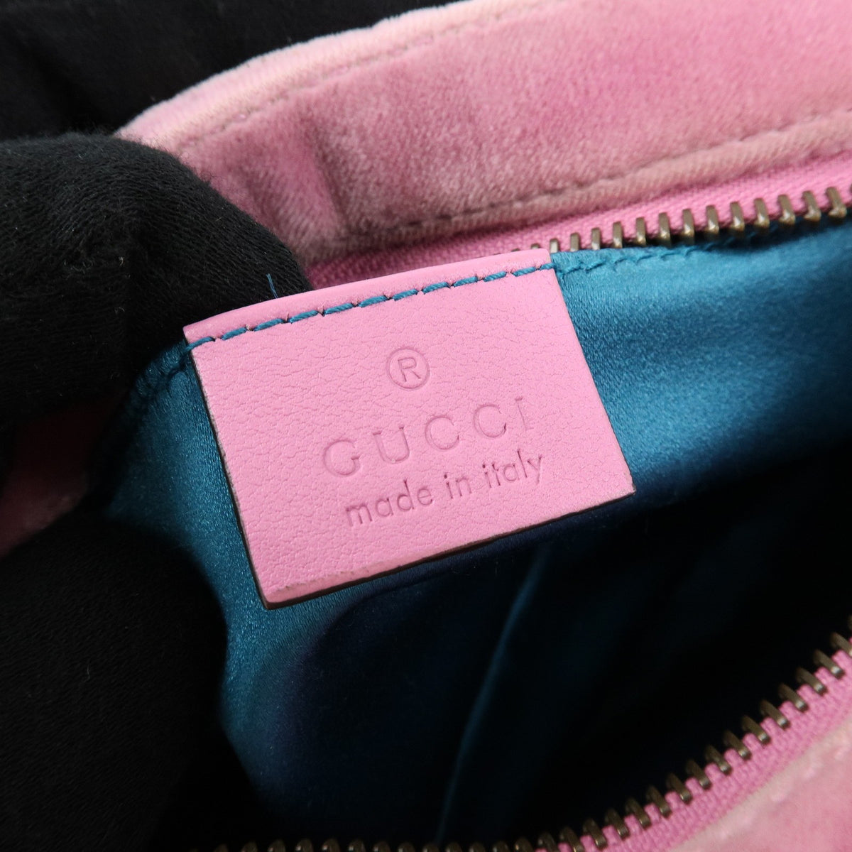 Gucci Gg Marmont Crystal Embellished Matelasse Velvet Pink Velvet Shoulder Bag Bag (Pre-Owned)