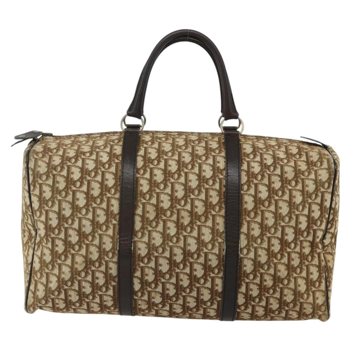 Christian Dior Vintage Trotter Canvas Brown Canvas Handbag (Pre-Owned)