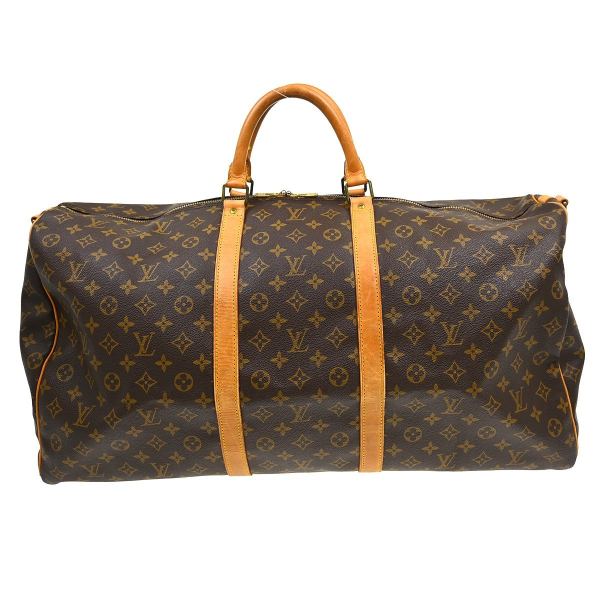 Louis Vuitton Keepall Bandoulière Monogram Brown Canvas Travel Bag Bag (Pre-Owned)