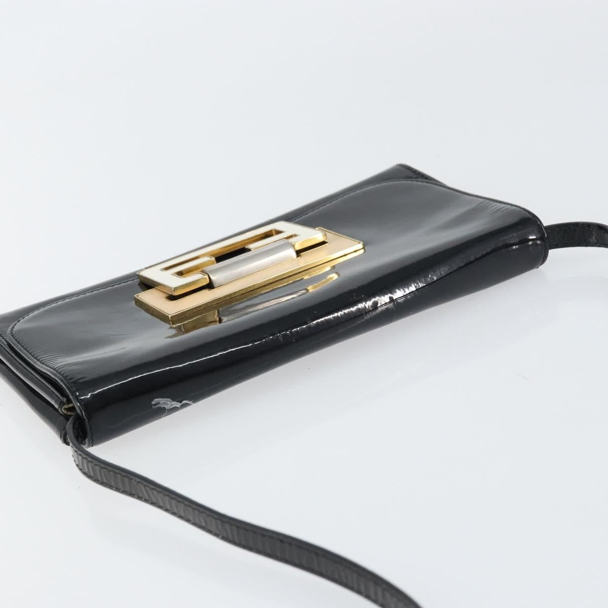 Fendi Vintage Enamel Black Patent_Leather Shoulder Bag Bag (Pre-Owned)