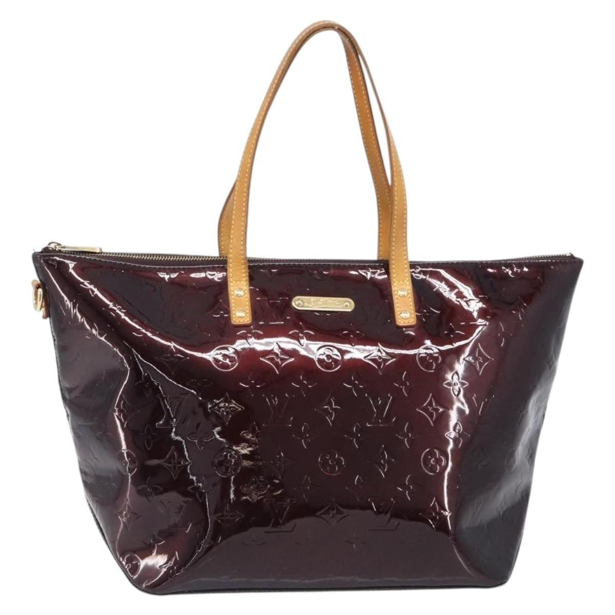 Louis Vuitton Bellevue Monogram Vernis Burgundy Patent_Leather Handbag (Pre-Owned)