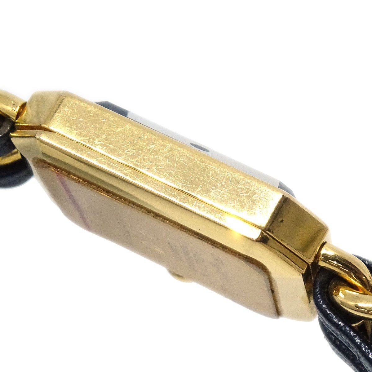 Chanel Premiere Rock Quartz Plated Metal And Leather Watch (Pre-Owned)