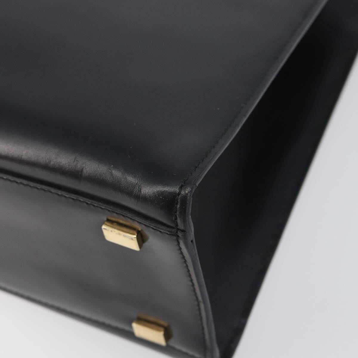Celine Top Handle Leather Black Leather Handbag (Pre-Owned)