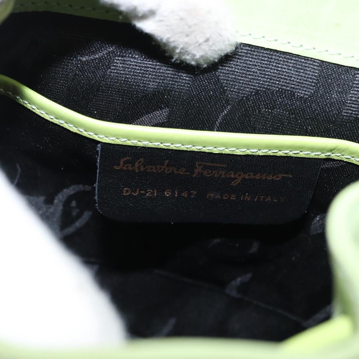 Salvatore Ferragamo Gancini Suede Green Suede Backpack Bag (Pre-Owned)