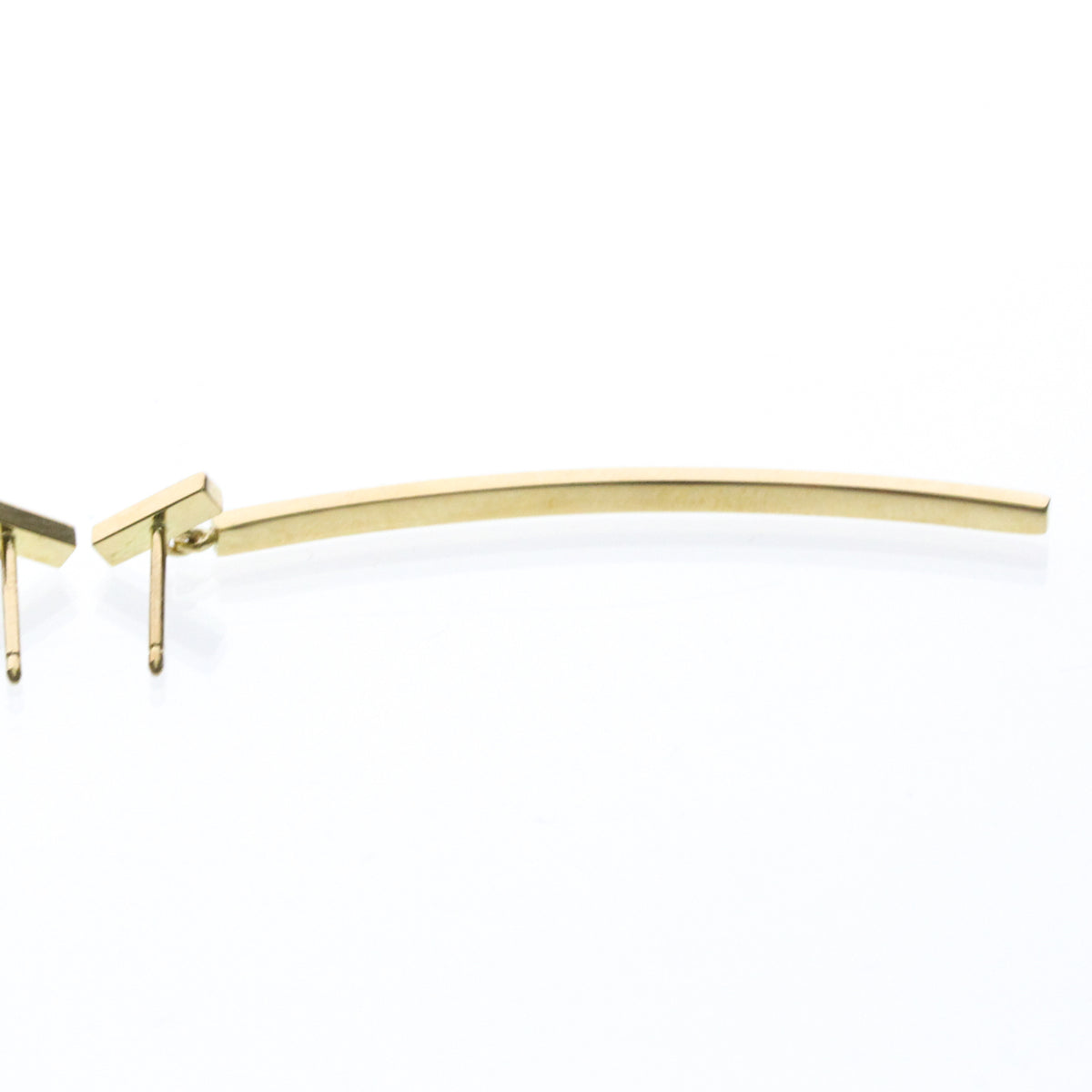 Tiffany & Co. T Wire Bar 18K Yellow Gold Gold Yellow_Gold Earrings Jewelry (Pre-Owned)