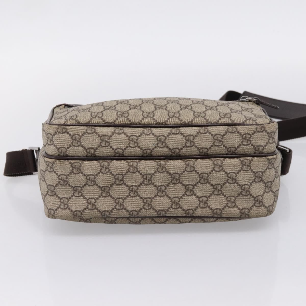 Gucci Front Zip Pocket Messenger Gg Coated Canvas Beige Canvas Shoulder Bag Bag (Pre-Owned)