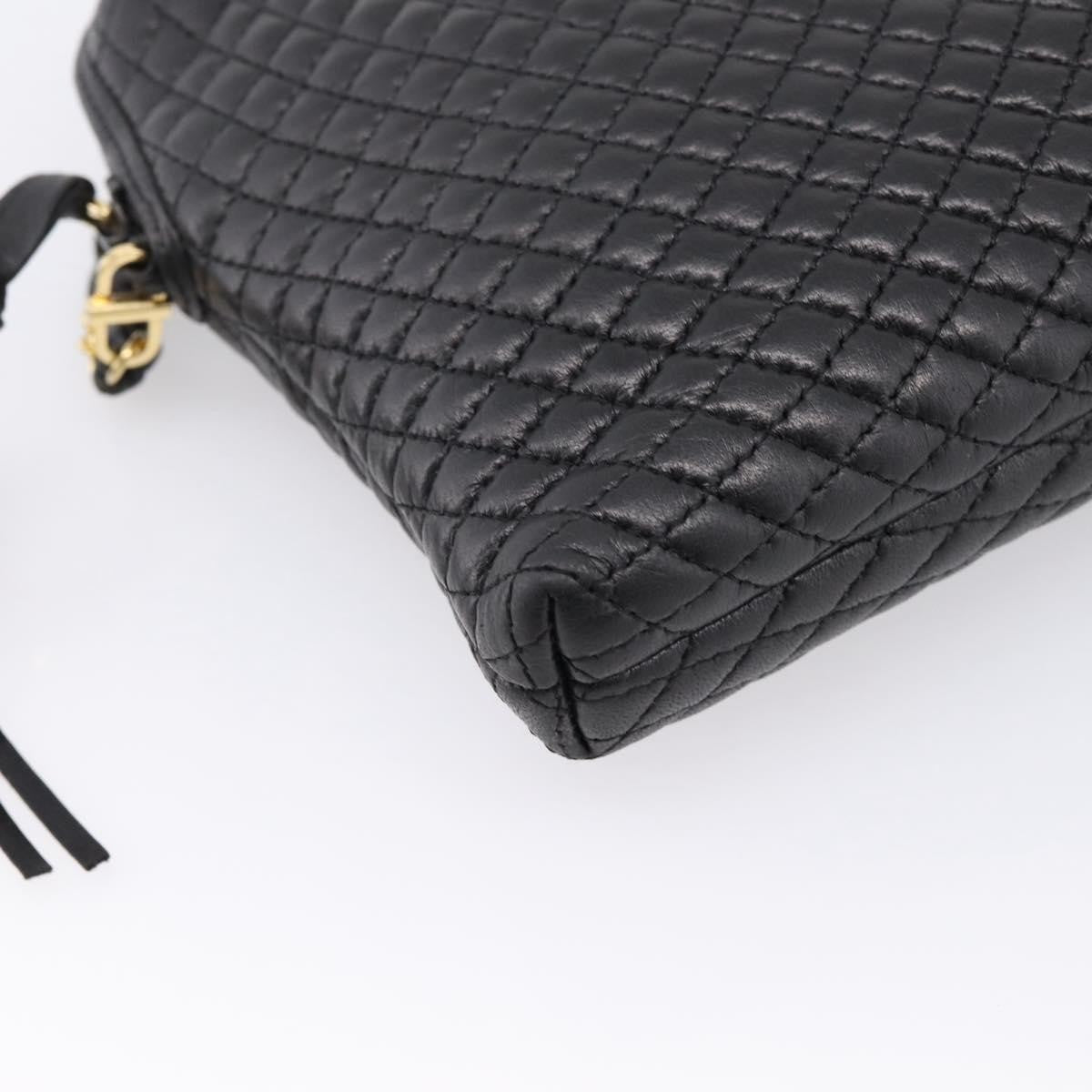 Bally Vintage Chain Quilted Leather Black Leather Shoulder Bag Bag (Pre-Owned)