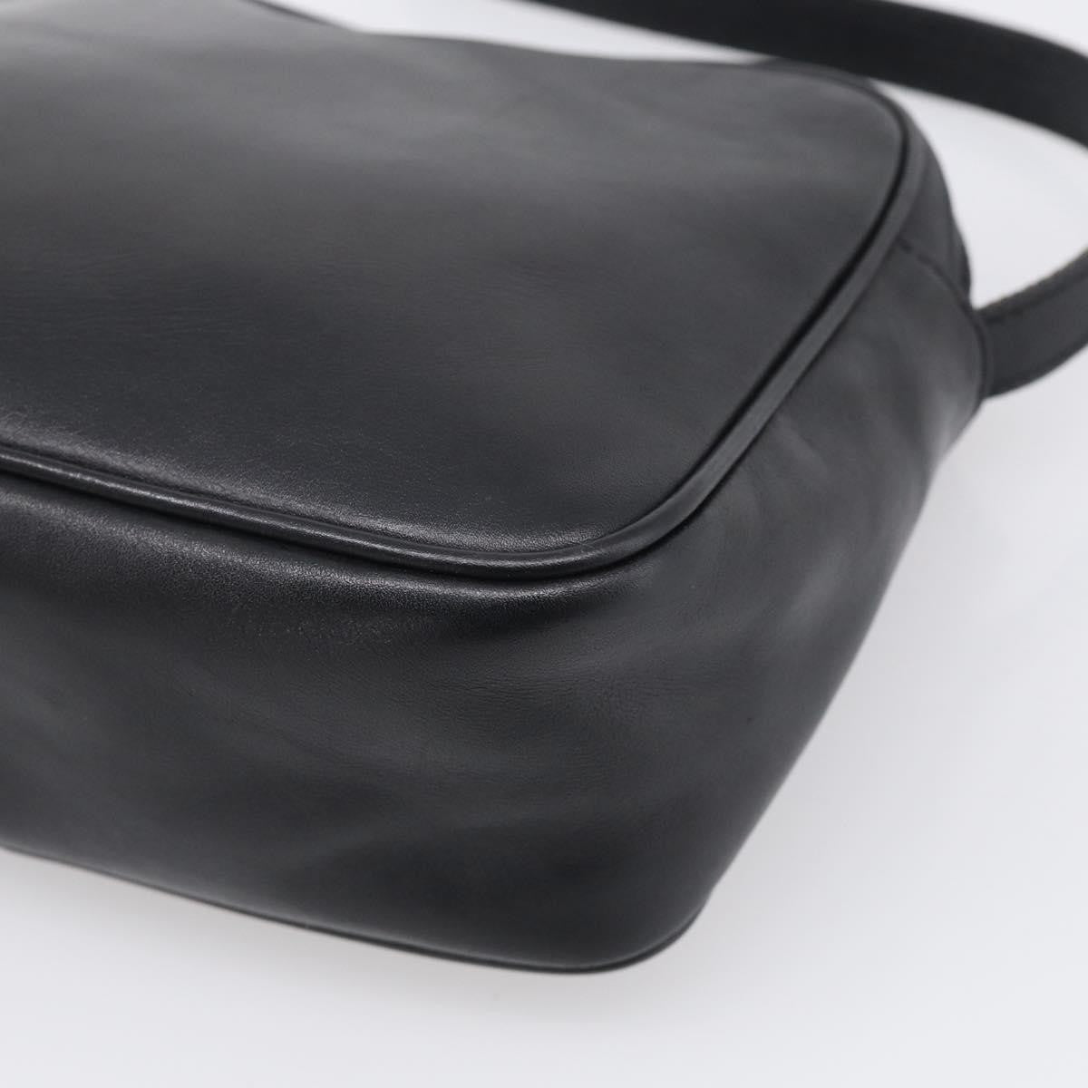 Salvatore Ferragamo Gancini Leather Black Leather Crossbody Bag Bag (Pre-Owned)