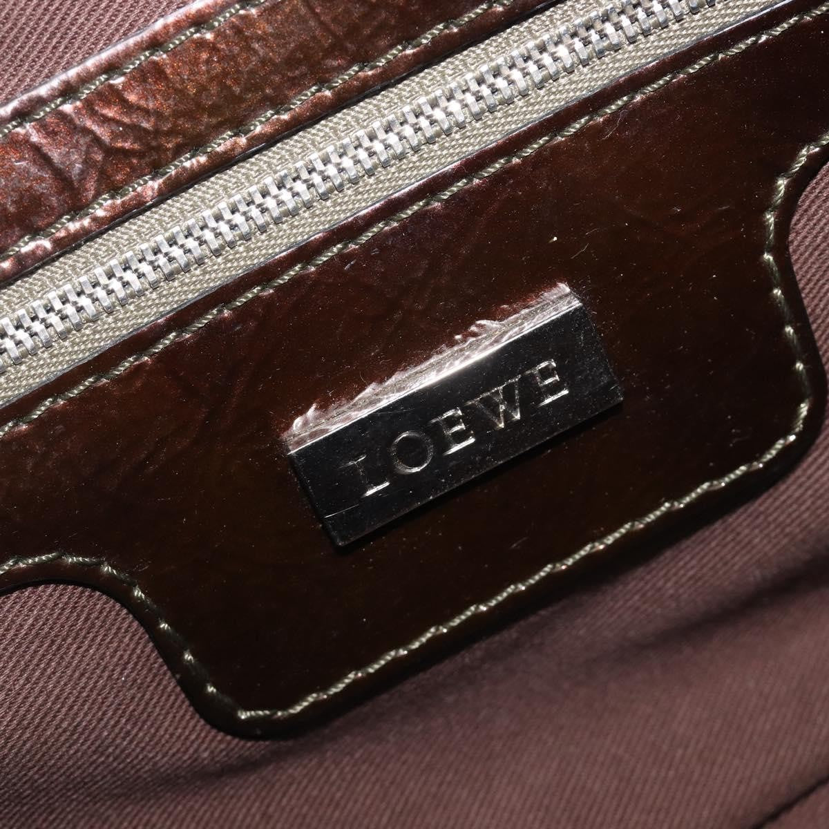 Loewe Amazona Patent Brown Patent_Leather Handbag (Pre-Owned)