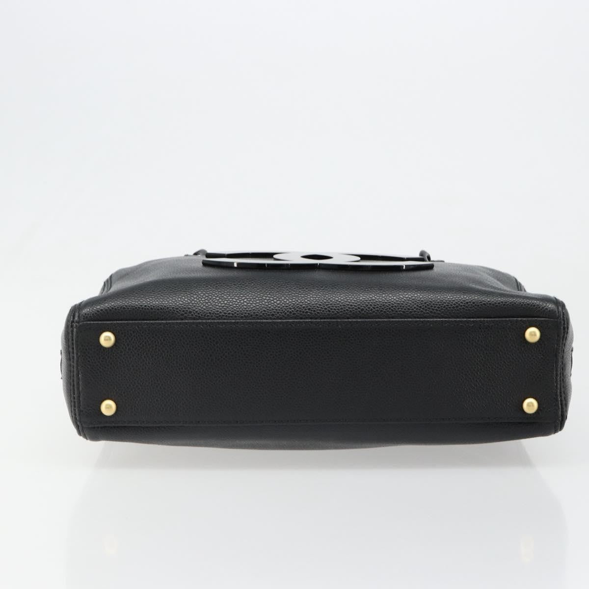 Chanel Coco Mark Leather Black Leather Shoulder Bag Bag (Pre-Owned)