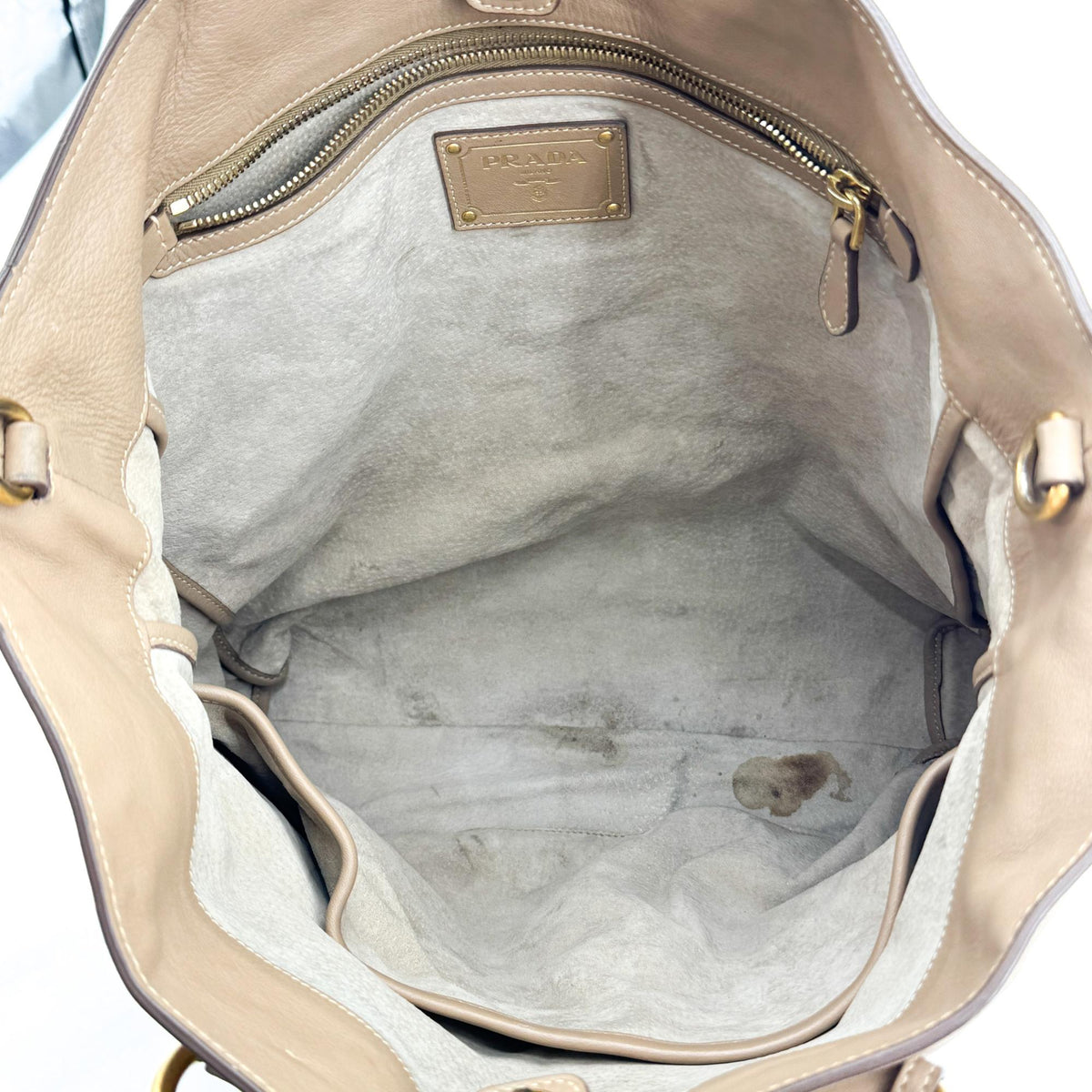Prada Prada Vitello Phenix Leather Tote Bag Black Large Phenix Leather Brown Leather Tote Bag Bag (Pre-Owned)