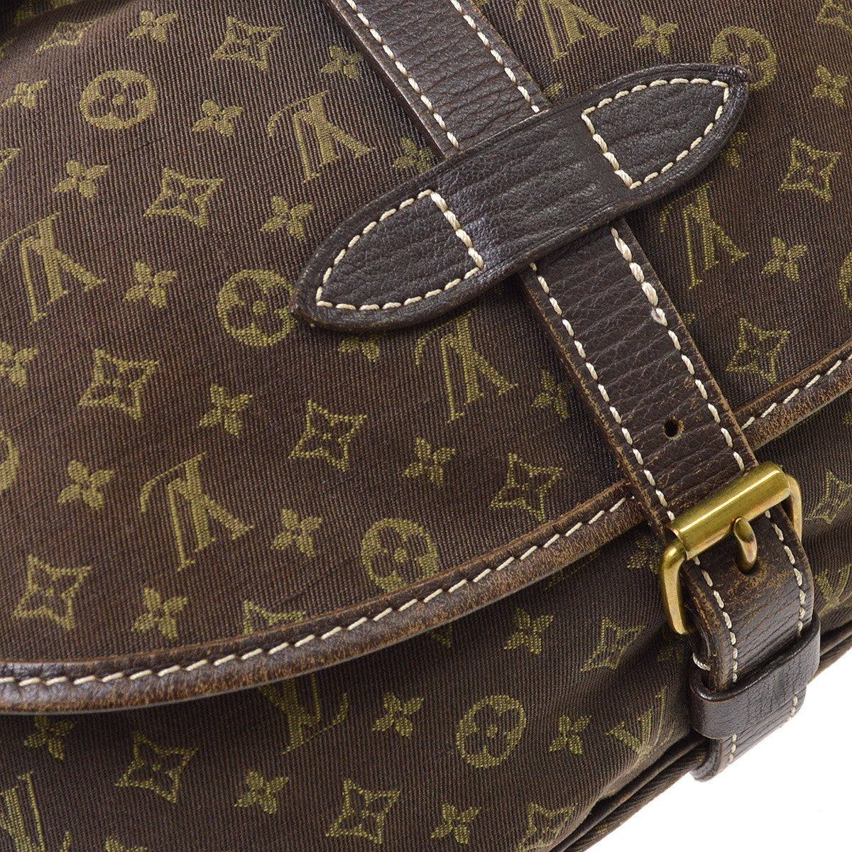 Louis Vuitton Saumur Mini Lin Brown Canvas Shoulder Bag Bag (Pre-Owned)