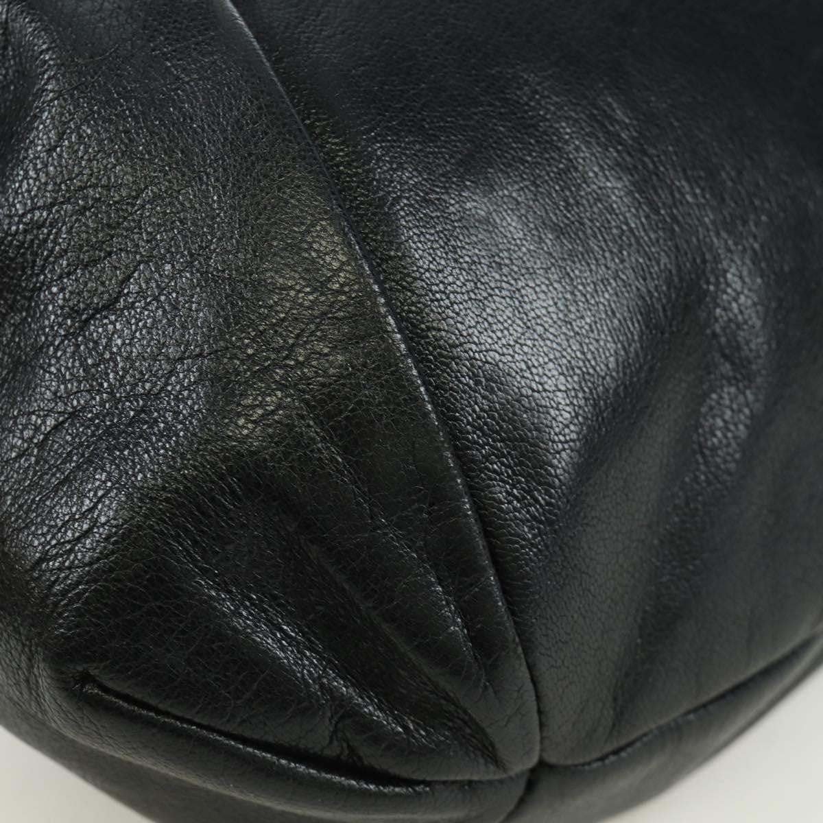 Saint Laurent Vintage Shoulder Bag Leather Black Leather Shoulder Bag Bag (Pre-Owned)