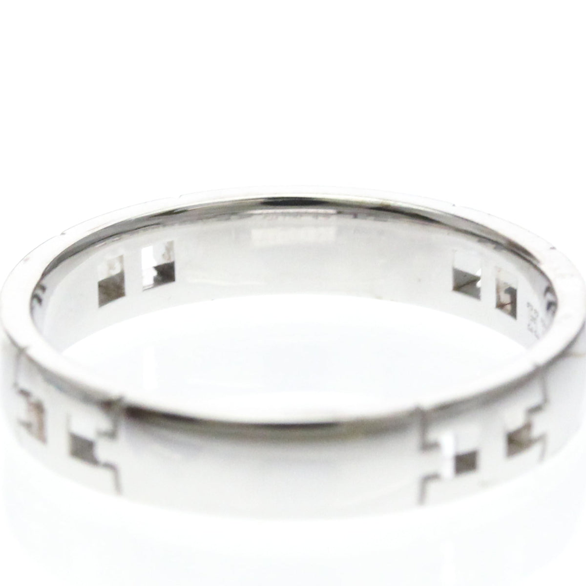 Hermes Hercules 18K White Gold Silver White_Gold Ring Jewelry (Pre-Owned)