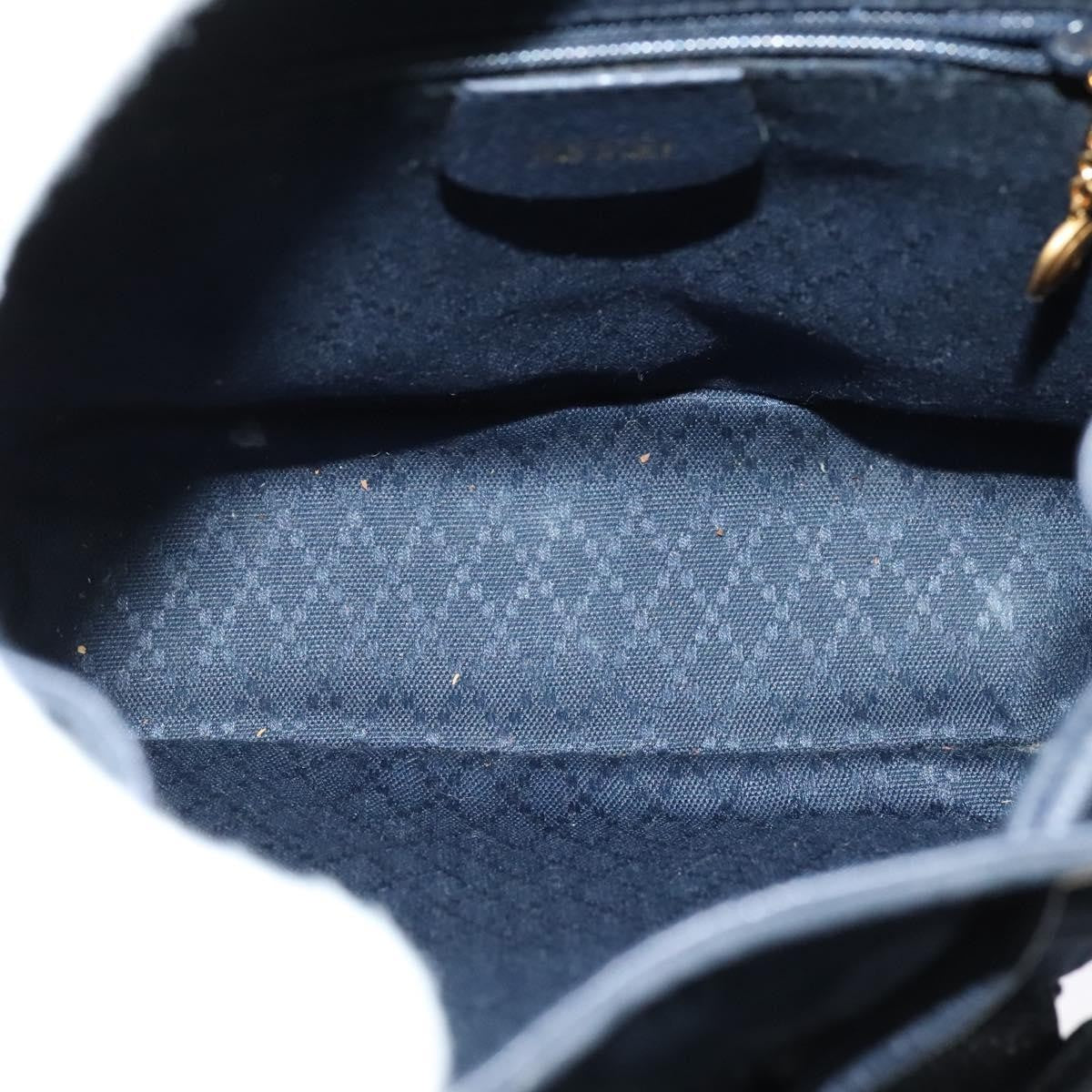 Gucci Gucci Bamboo Daim Navy Suede Backpack Bag (Pre-Owned)