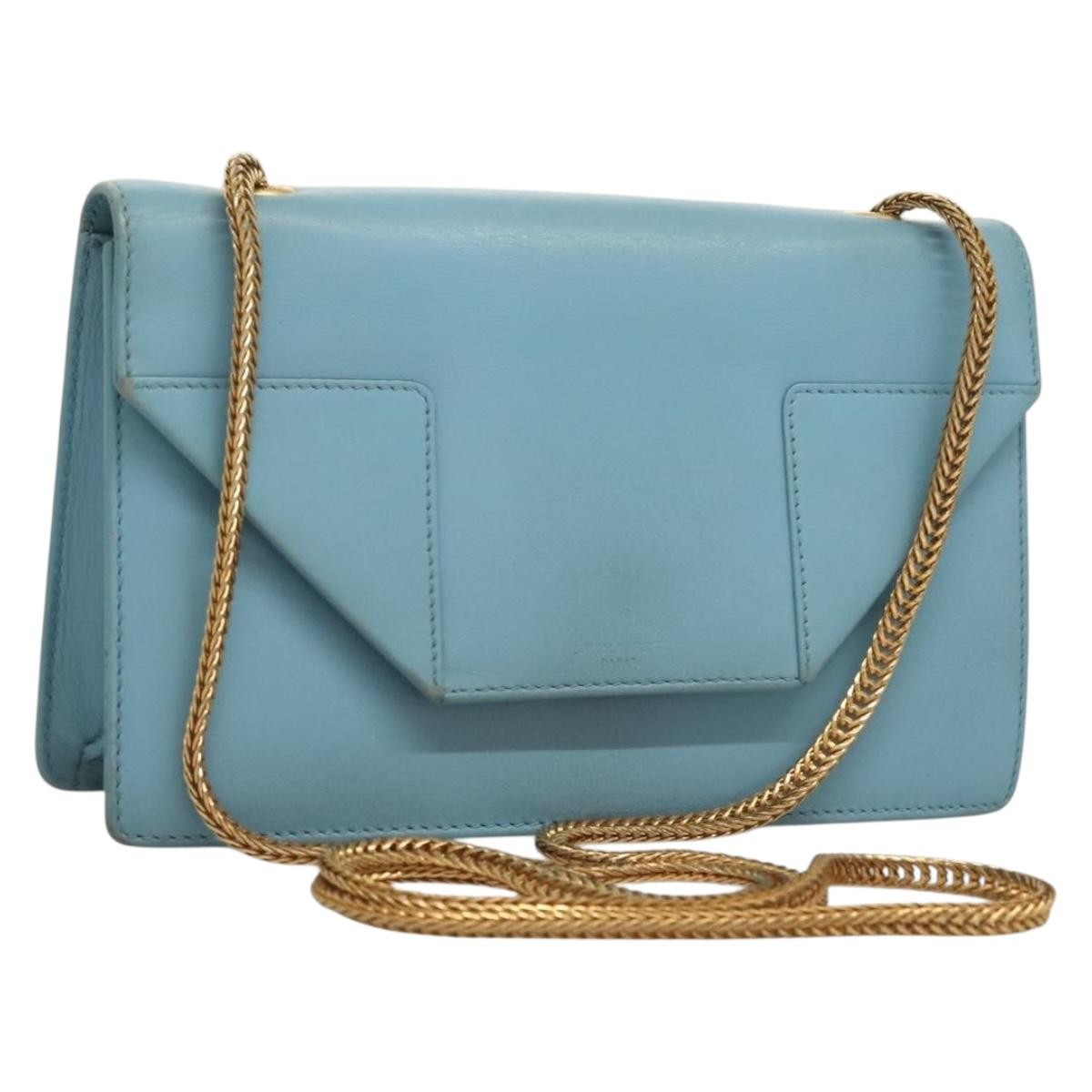 Saint Laurent Betty Leather Blue Leather Shoulder Bag Bag (Pre-Owned)