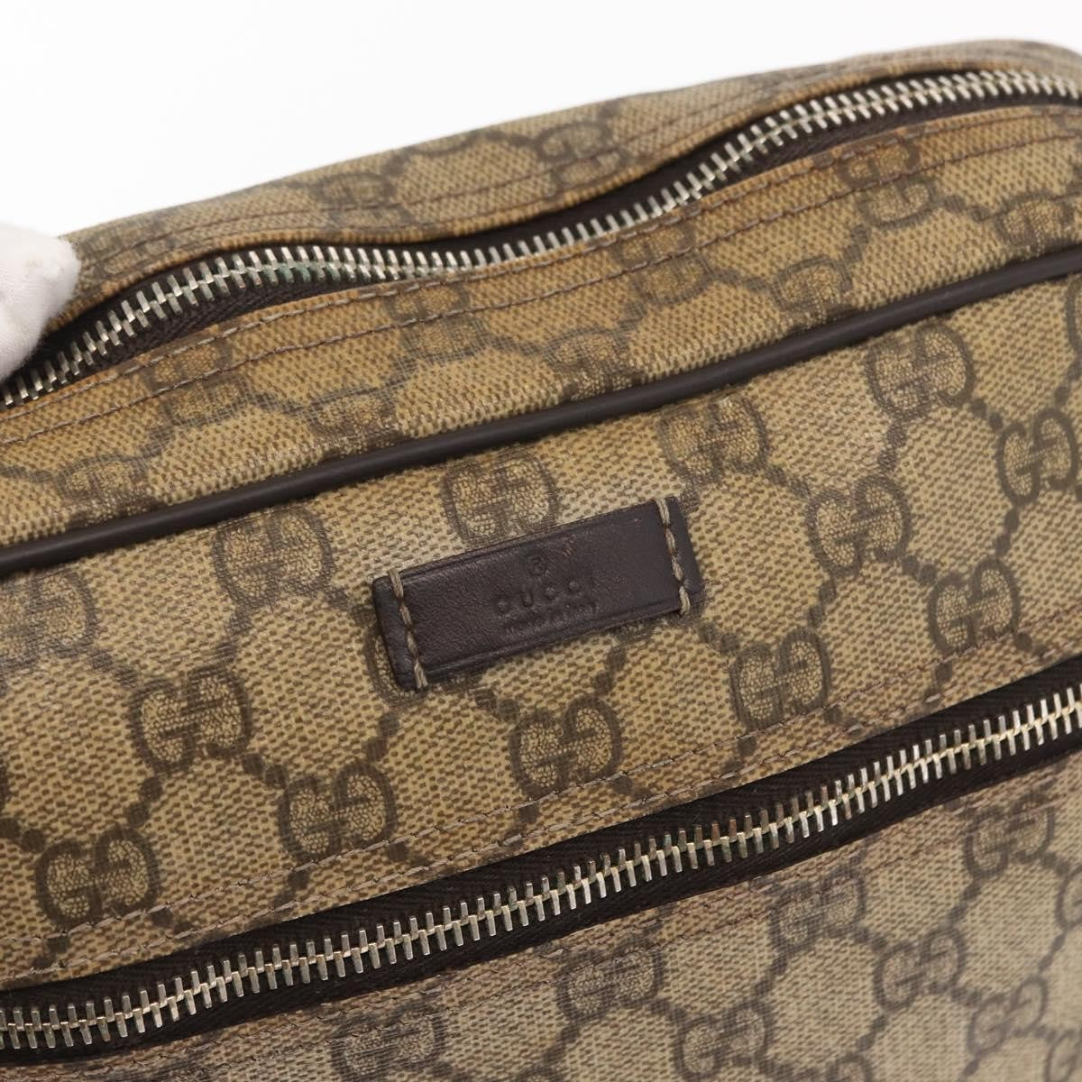 Gucci Front Zip Messenger Gg Coated Canvas Beige Canvas Shoulder Bag Bag (Pre-Owned)