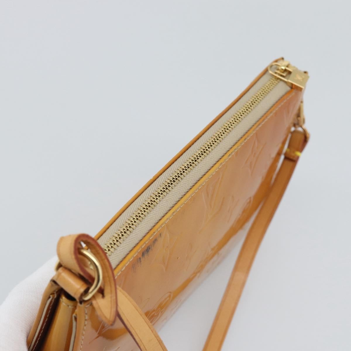 Louis Vuitton Lexington Pochette Patent Leather Beige Patent_Leather Clutche & Pouche Bag (Pre-Owned)