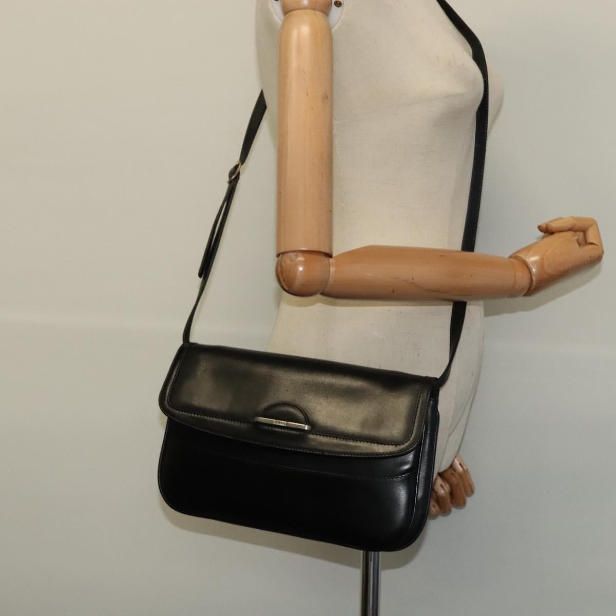 Bally Vintage Leather Black Leather Shoulder Bag Bag (Pre-Owned)