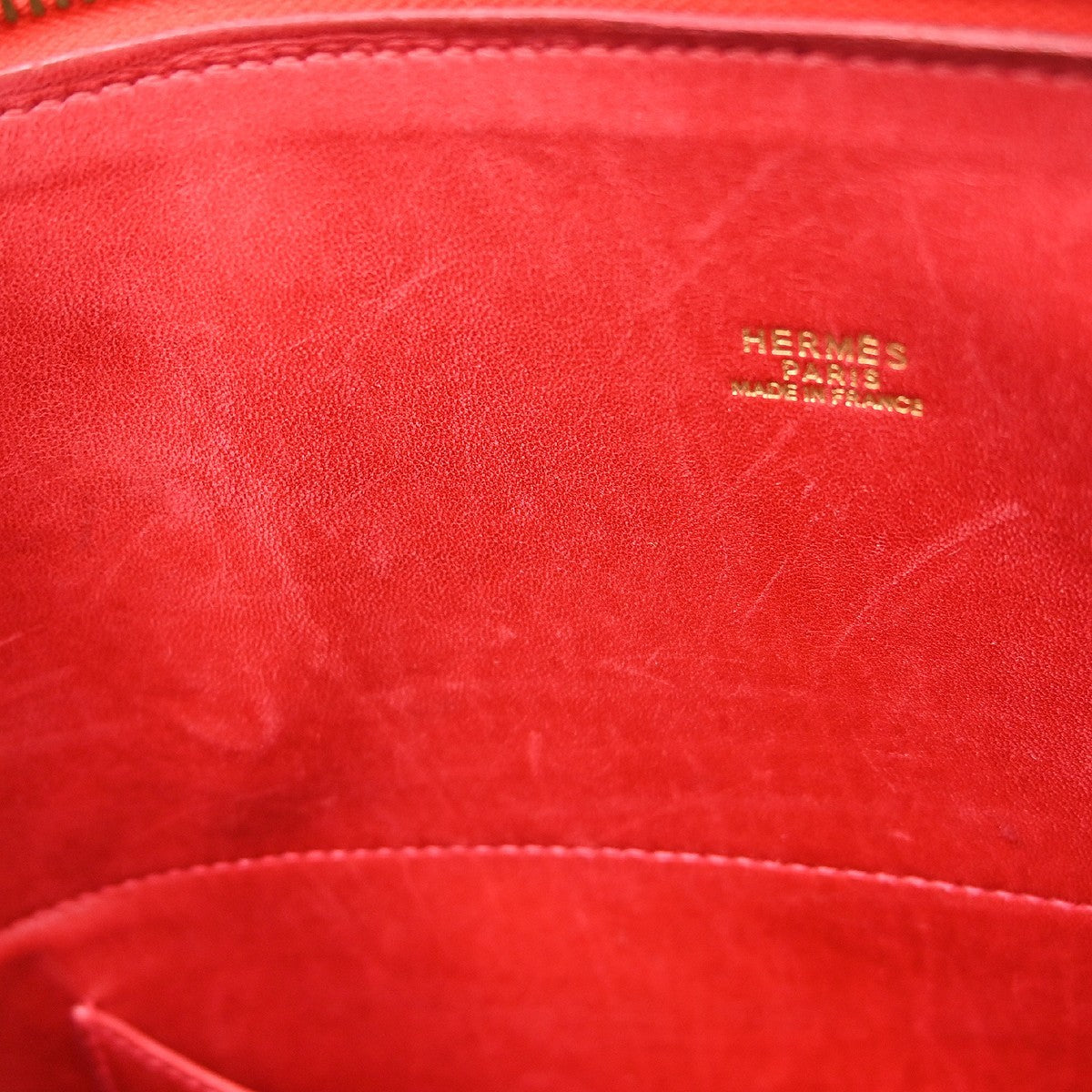 Hermes Bolide Courchevel Red Leather Handbag (Pre-Owned)