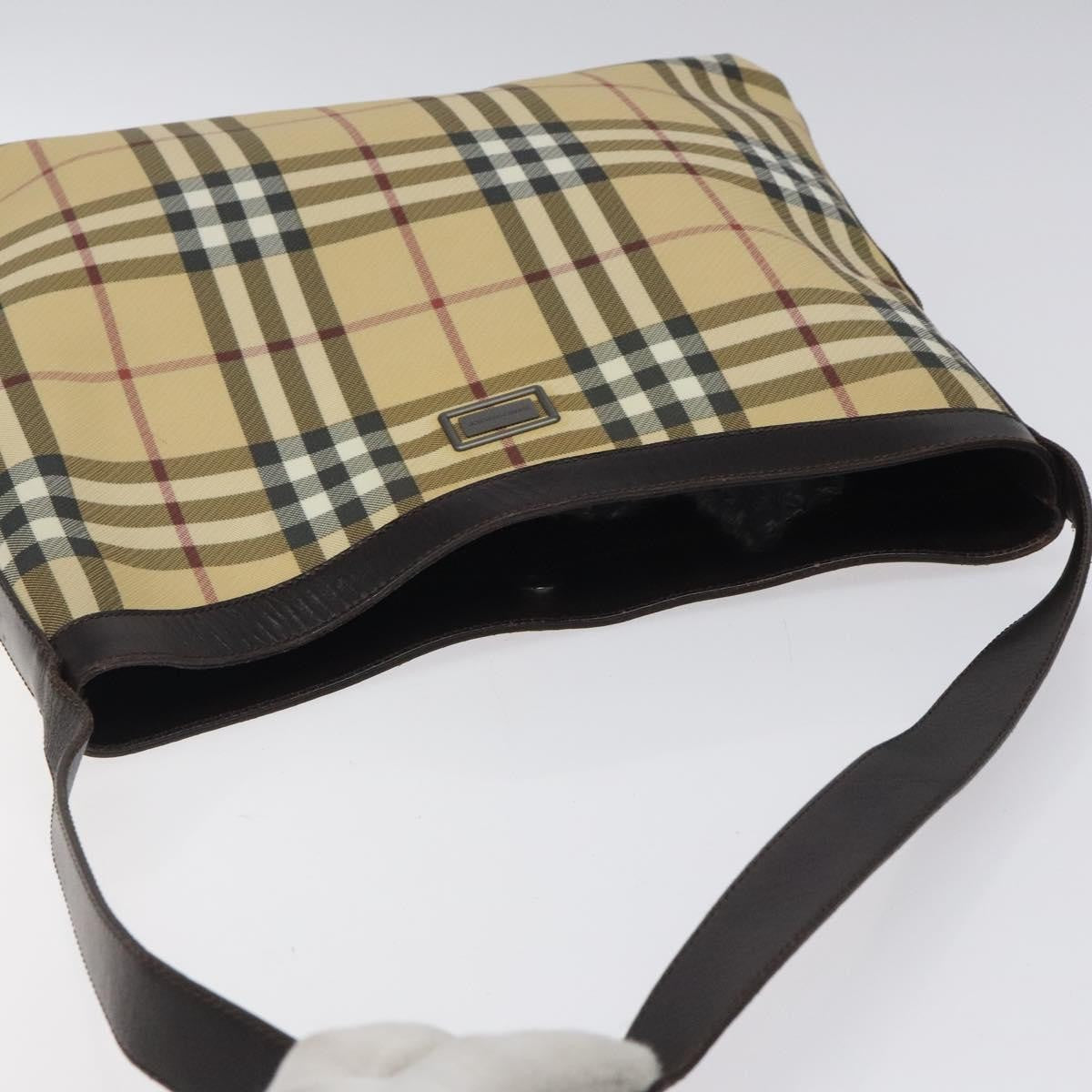 Burberry Nova Check Canvas And Leather Beige Canvas Shoulder Bag Bag (Pre-Owned)