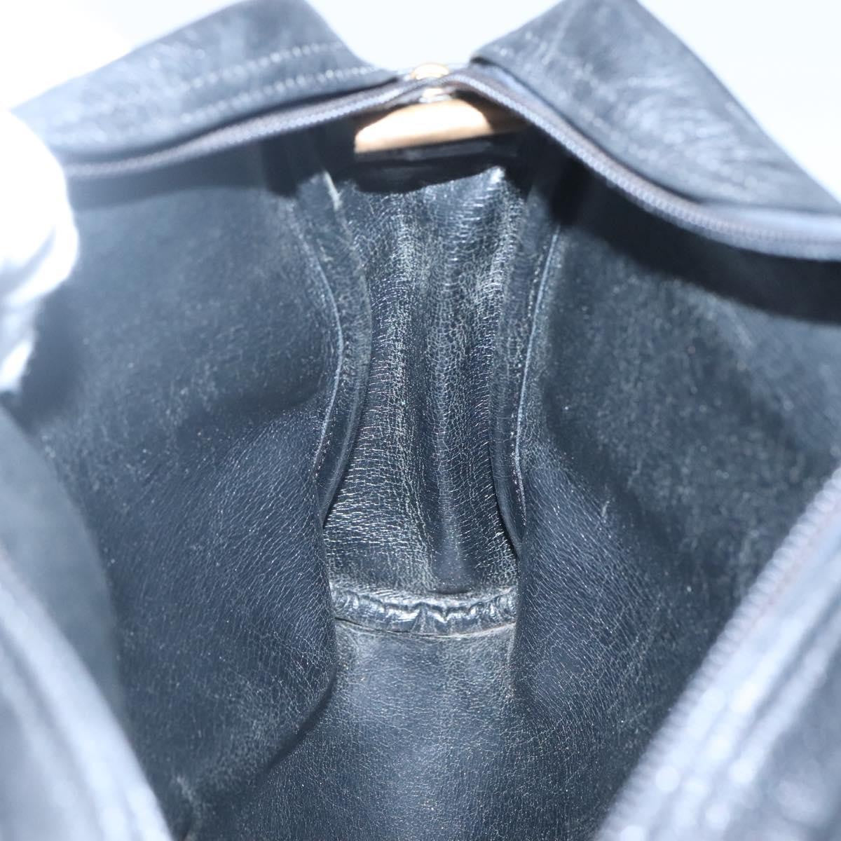 Christian Dior Vintage Leather Black Leather Shoulder Bag Bag (Pre-Owned)