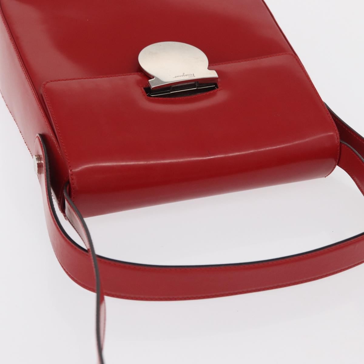 Salvatore Ferragamo Vala Leather Red Leather Handbag (Pre-Owned)