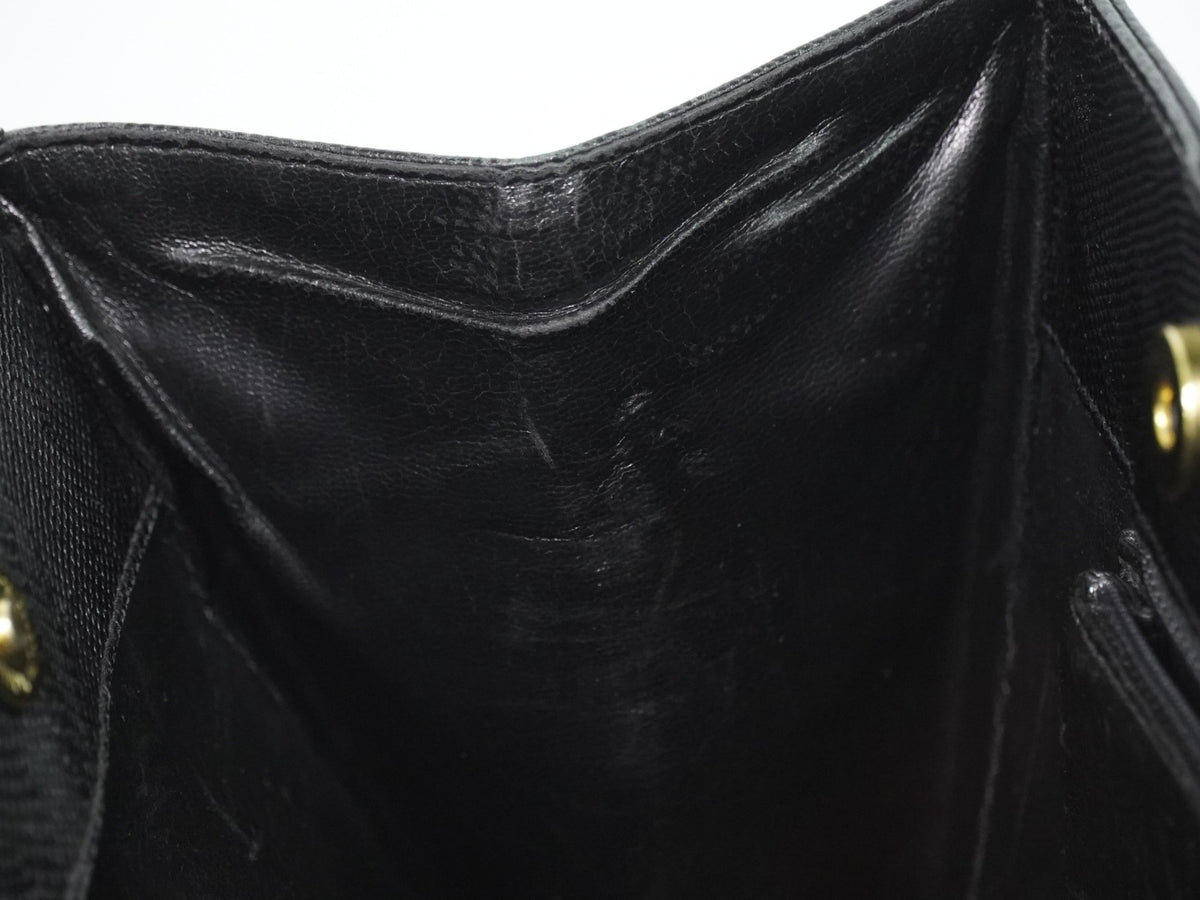Salvatore Ferragamo Vintage Vara Bow Lizard Embossed Leather Black Leather Tote Bag Bag (Pre-Owned)