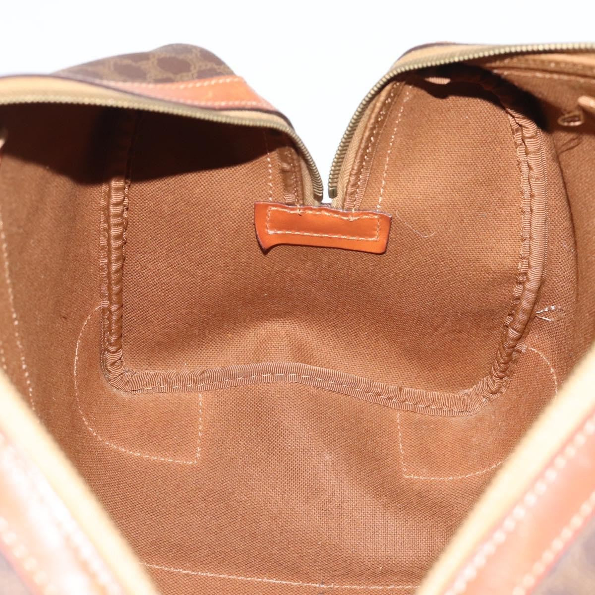 Celine Vintage Macadam Boston Canvas And Leather Brown Canvas Handbag (Pre-Owned)