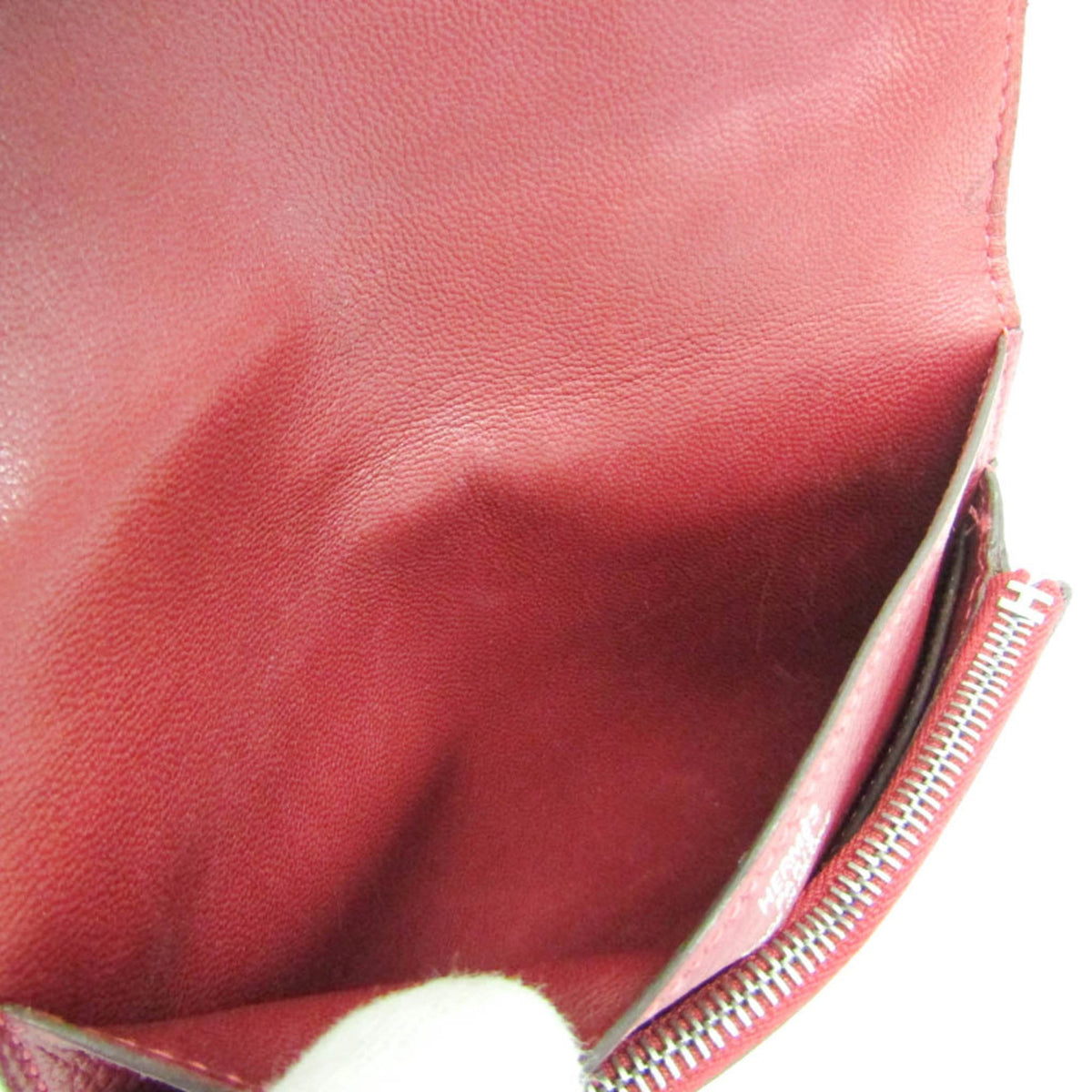 Hermes Dogon Compact Leather Red Leather Wallets Accessory (Pre-Owned)