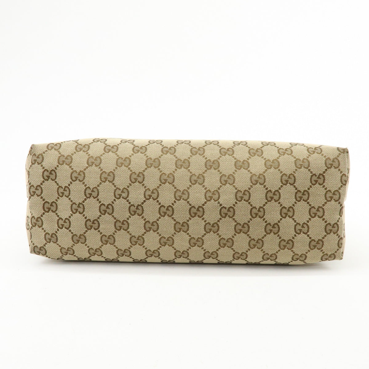 Gucci Web Strap Zip Messenger Gg Canvas Beige Canvas Handbag (Pre-Owned)