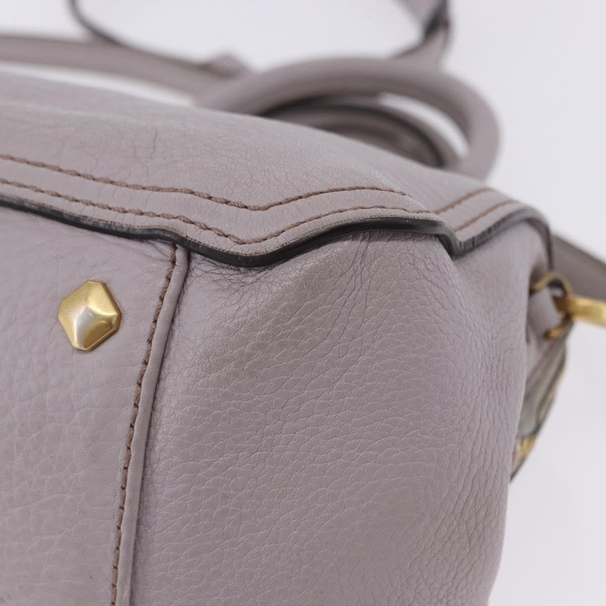 MCM Vintage Leather Gray Leather Handbag (Pre-Owned)