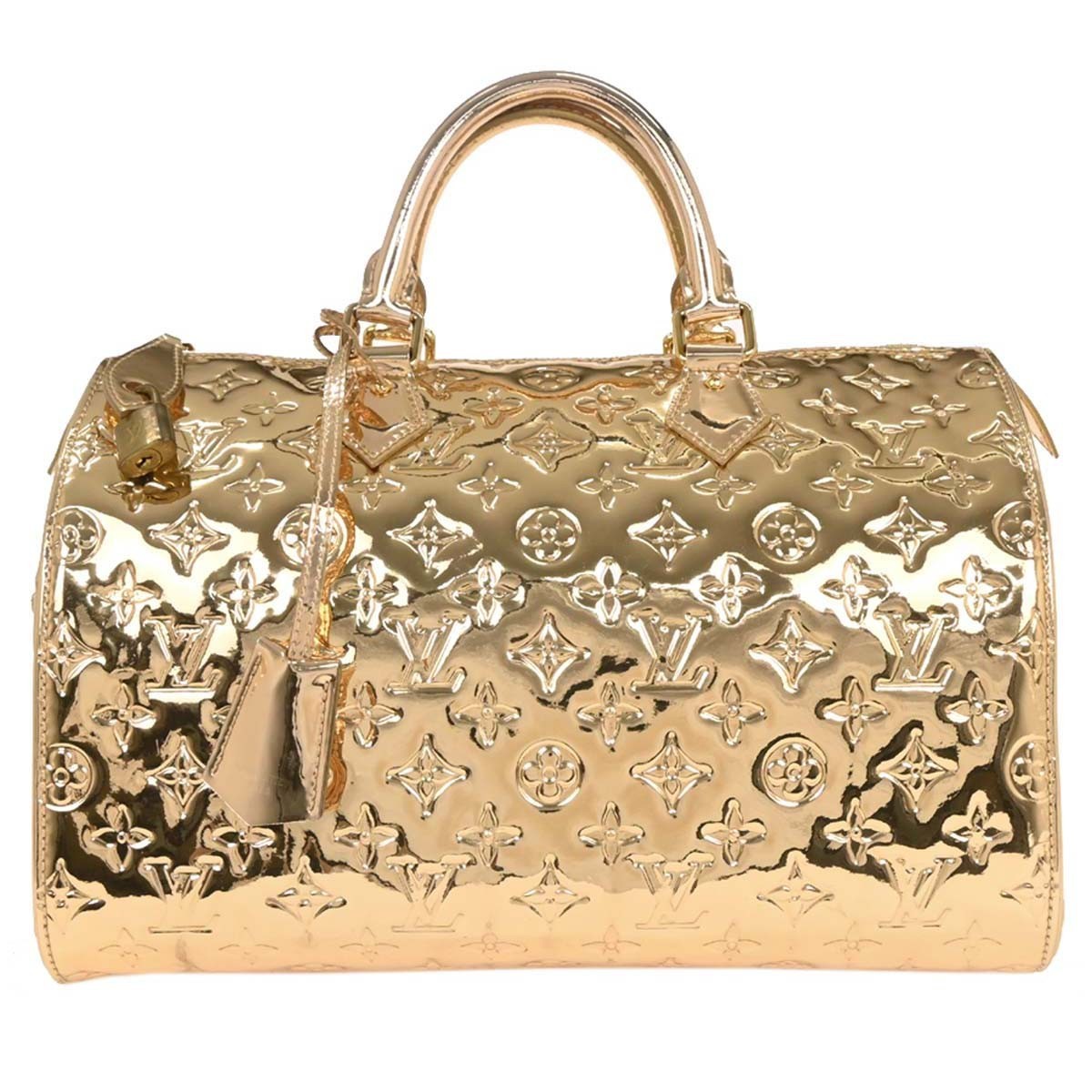 Louis Vuitton Speedy Monogram Miroir Pvc Gold Canvas Handbag (Pre-Owned)