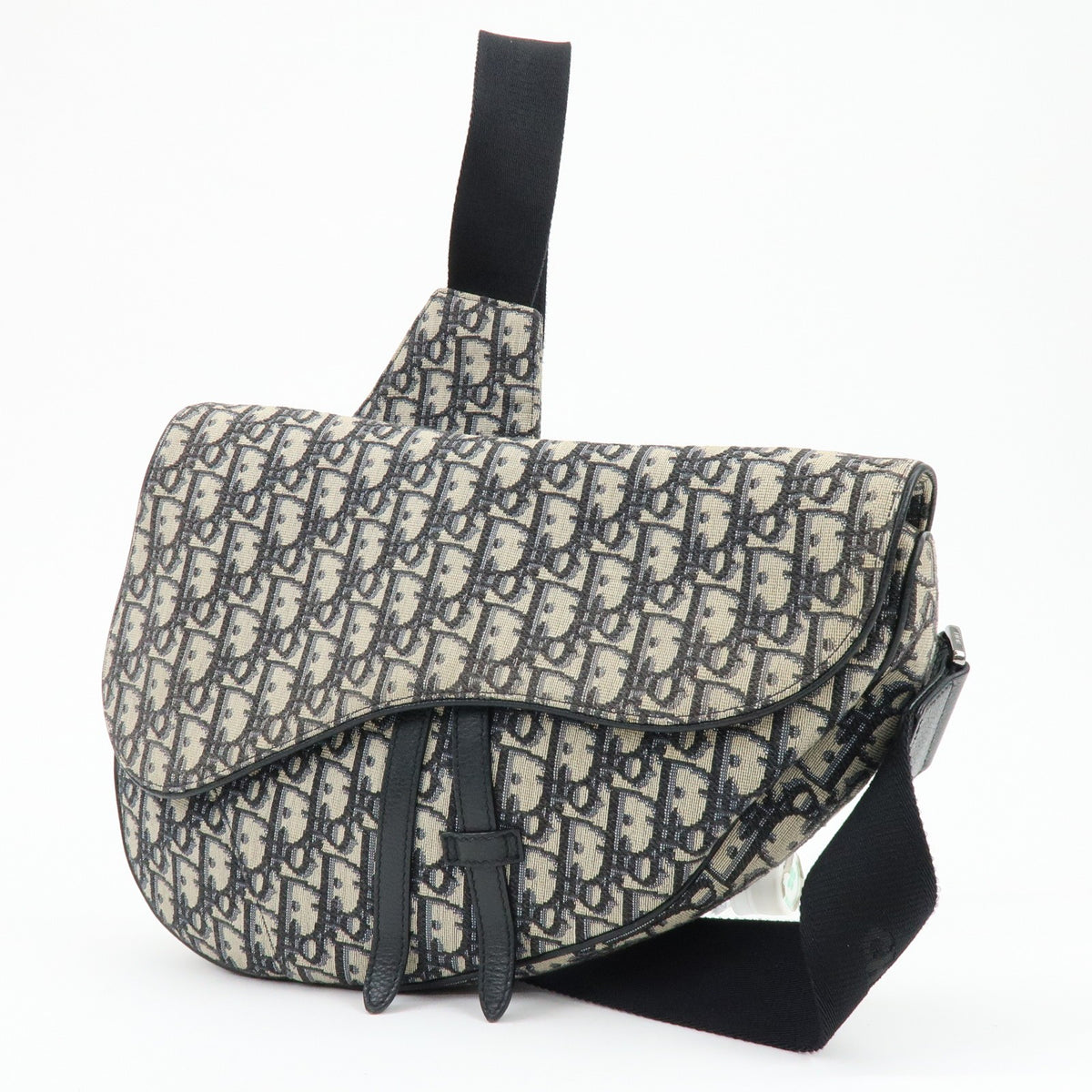 Christian Dior Saddle Messenger Oblique Canvas Beige Canvas Clutche & Pouche Bag (Pre-Owned)