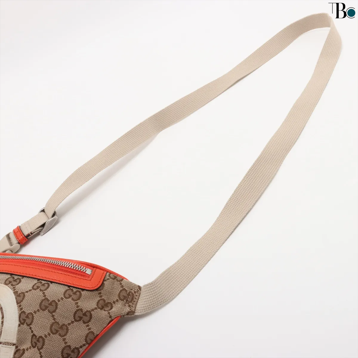 Gucci Ophidia Zip Belt Gg Velvet Beige Canvas Clutche & Pouche Bag (Pre-Owned)