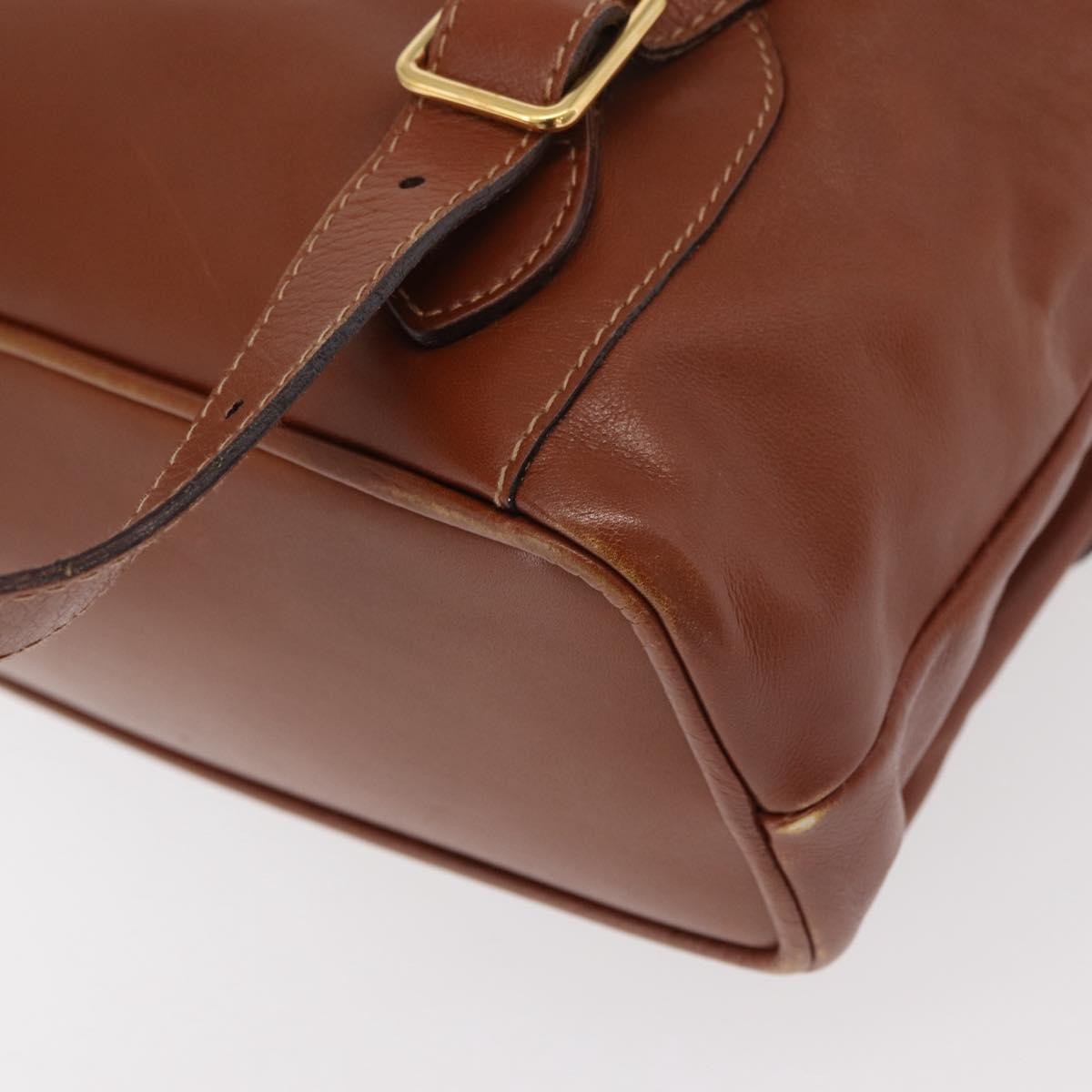 Gucci Vintage Bamboo Leather Brown Leather Backpack Bag (Pre-Owned)