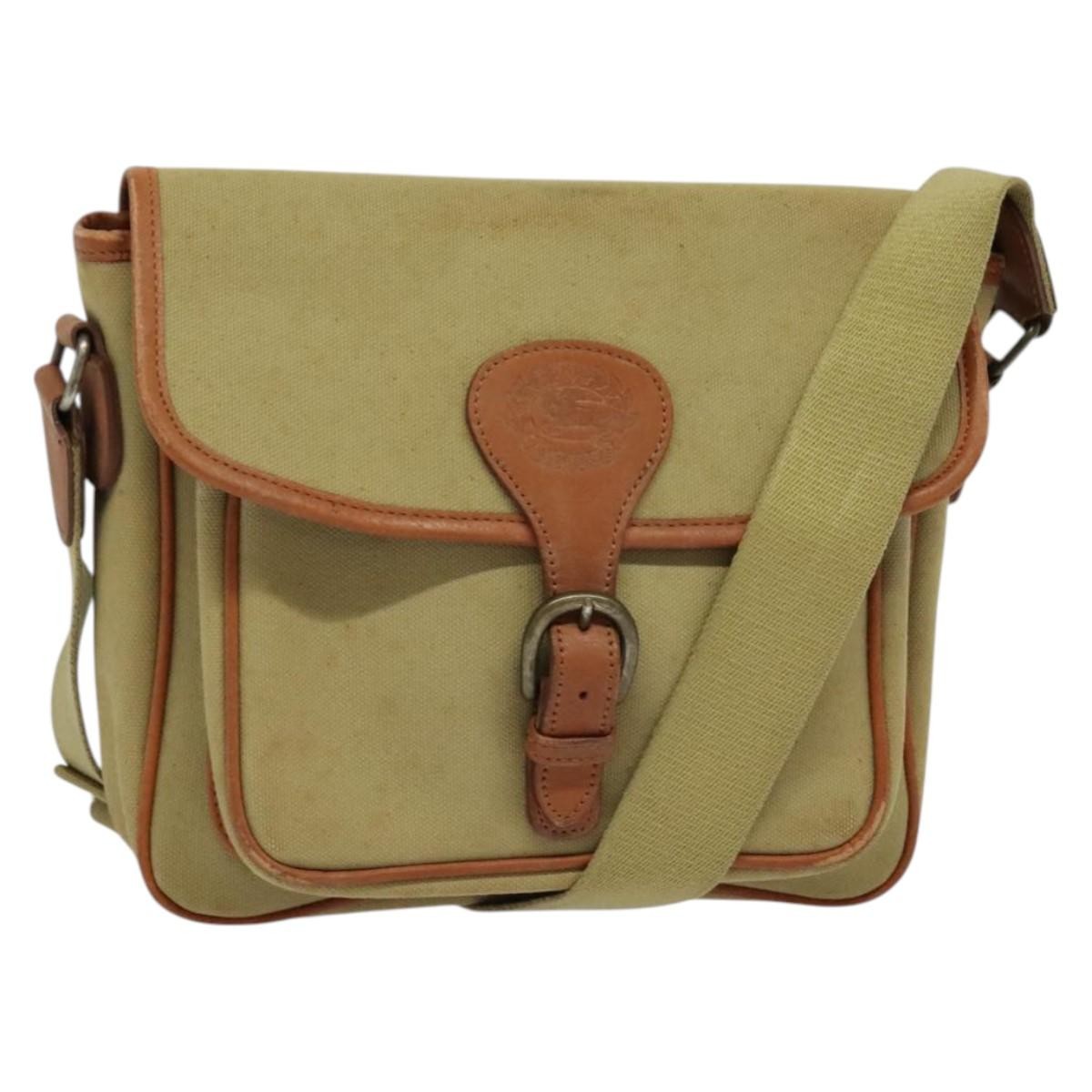 Burberry Front Pocket Messenger Canvas Beige Canvas Shoulder Bag Bag (Pre-Owned)