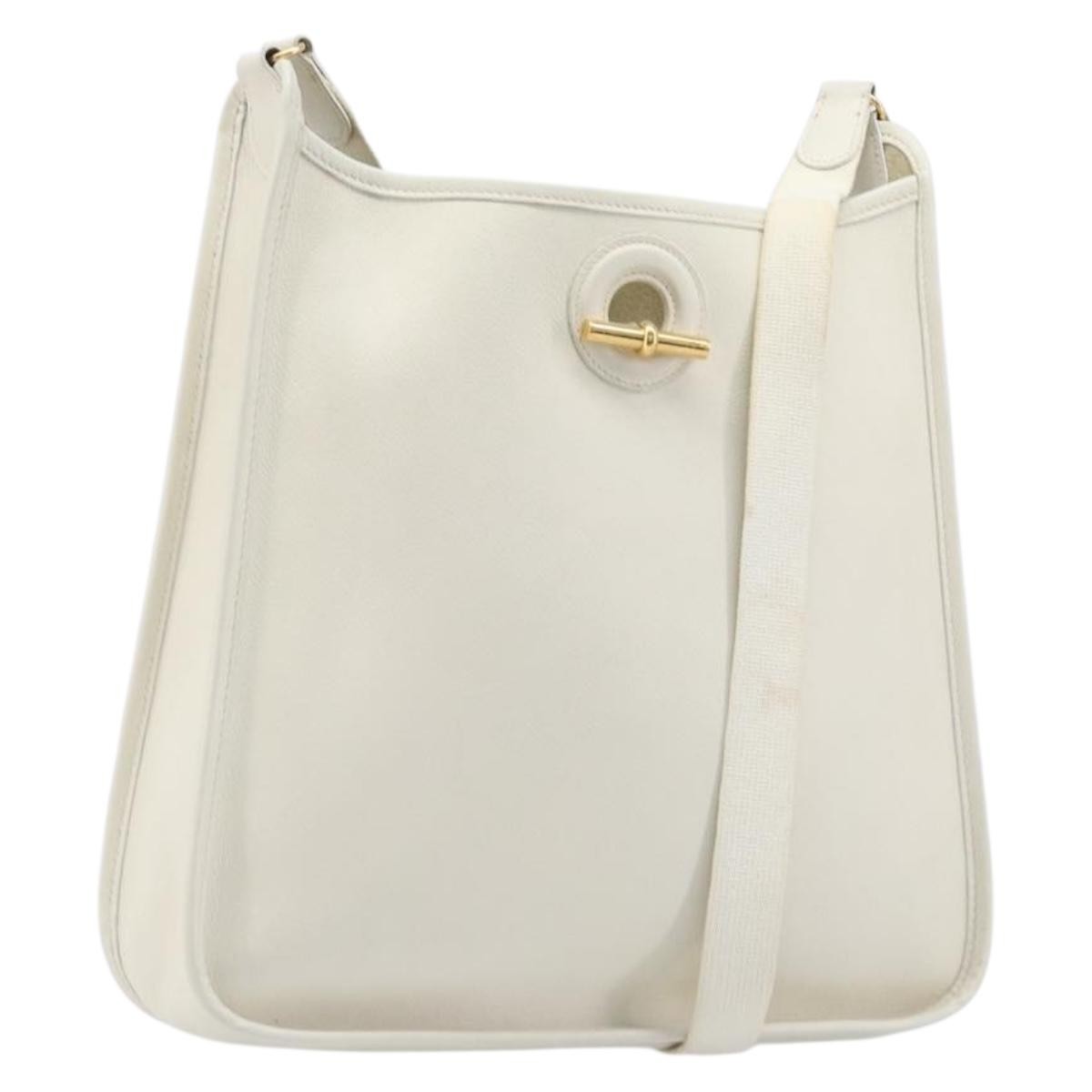 Hermes Vespa Courchevel White Leather Shoulder Bag Bag (Pre-Owned)