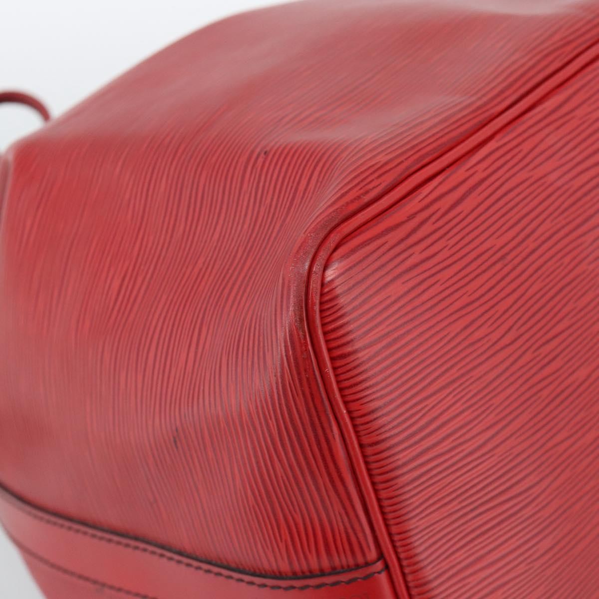 Louis Vuitton Petit Noe Monogram Canvas Red Leather Shoulder Bag Bag (Pre-Owned)