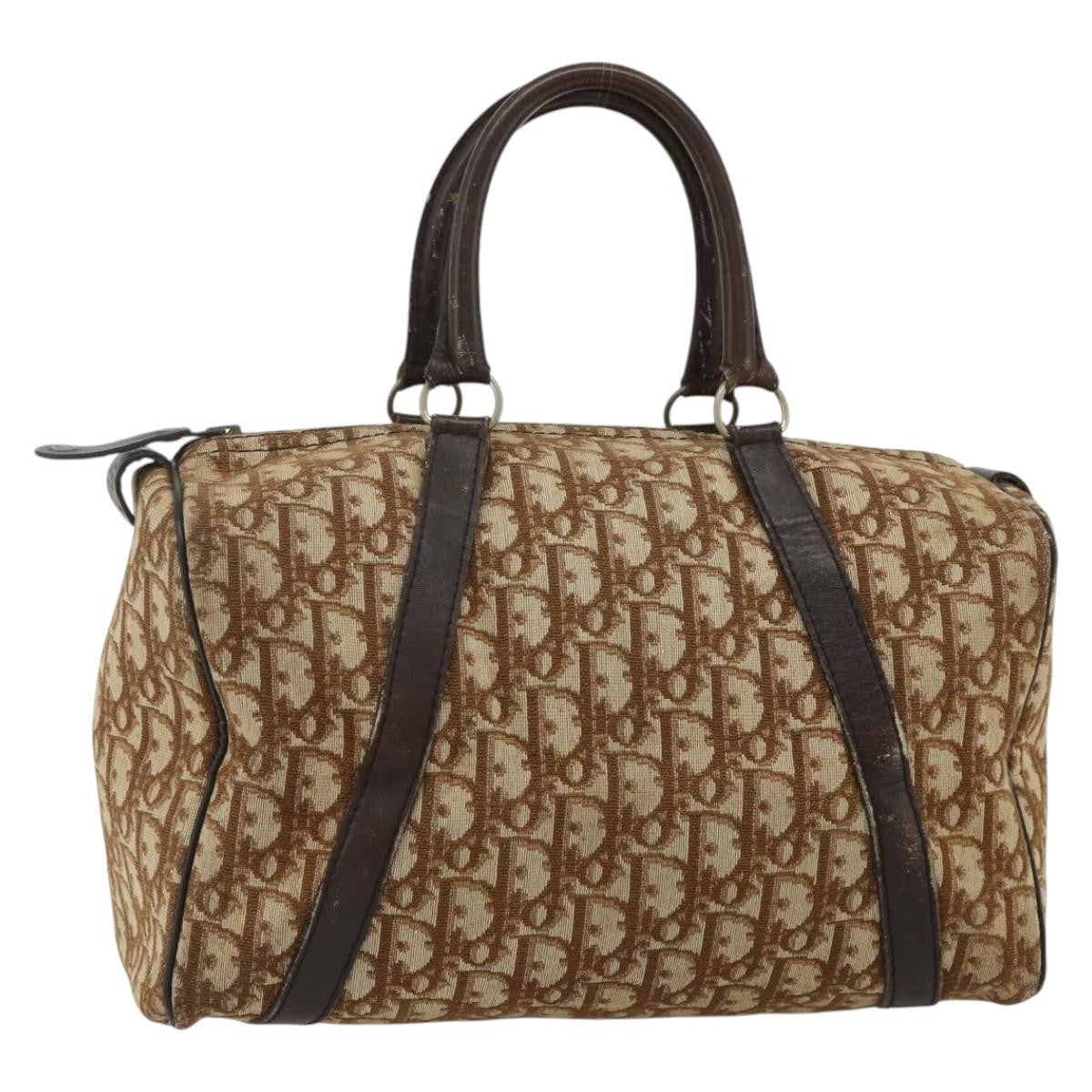 Christian Dior Vintage Trotter Canvas Brown Canvas Handbag (Pre-Owned)