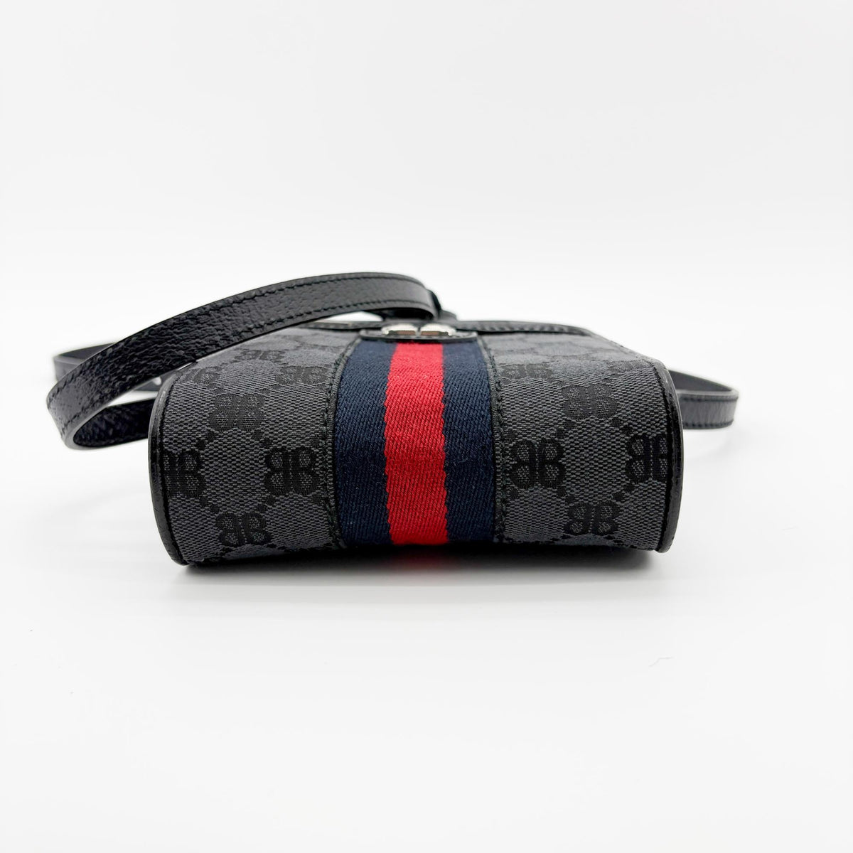 Balenciaga X Gucci The Hacker Project Zip Messenger Bb Canvas Black Canvas Shoulder Bag Bag (Pre-Owned)
