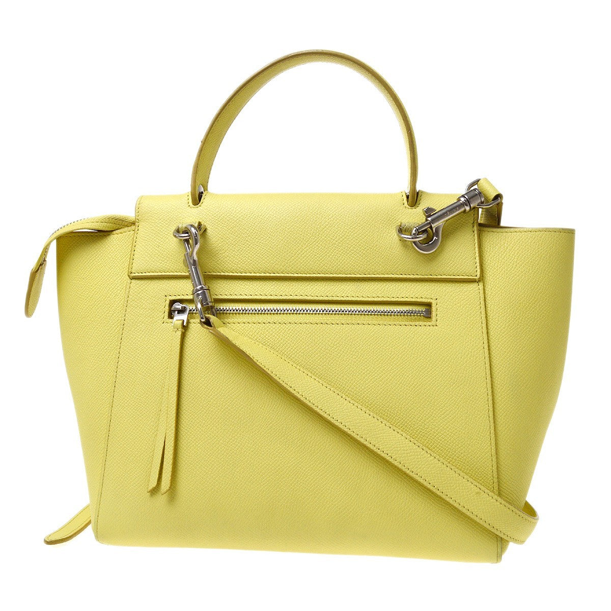 Celine Belt Leather Yellow Leather Handbag (Pre-Owned)