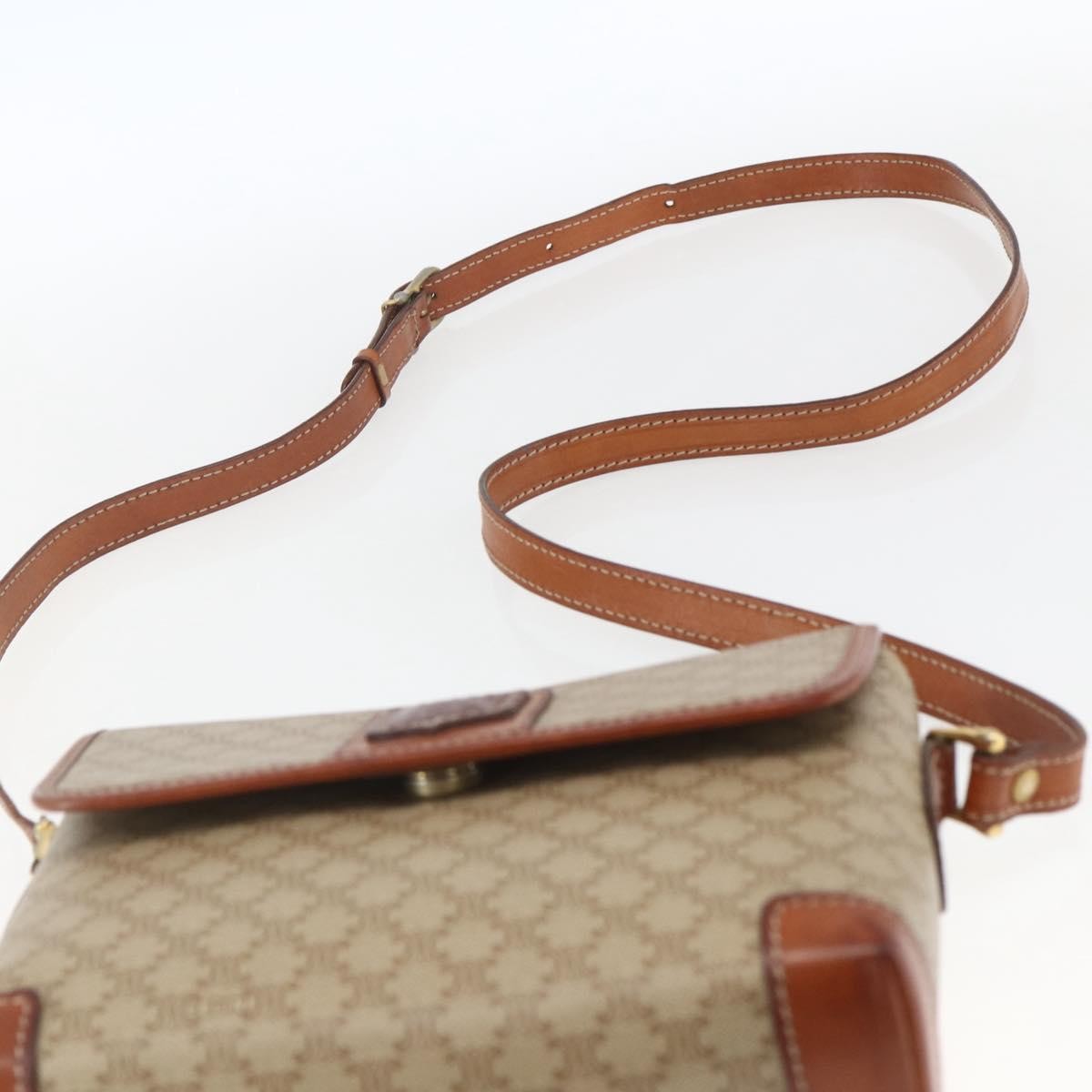 Celine Vintage Macadam Canvas And Leather Beige Canvas Shoulder Bag Bag (Pre-Owned)