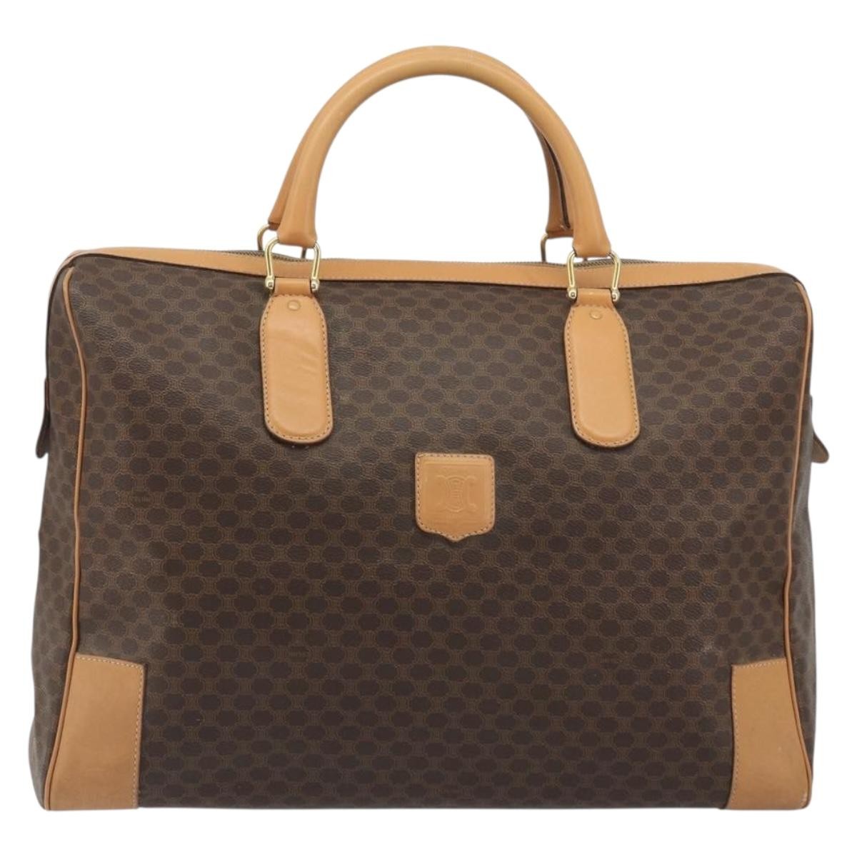 Celine Boston Macadam Canvas Brown Pvc Travel Bag Bag (Pre-Owned)