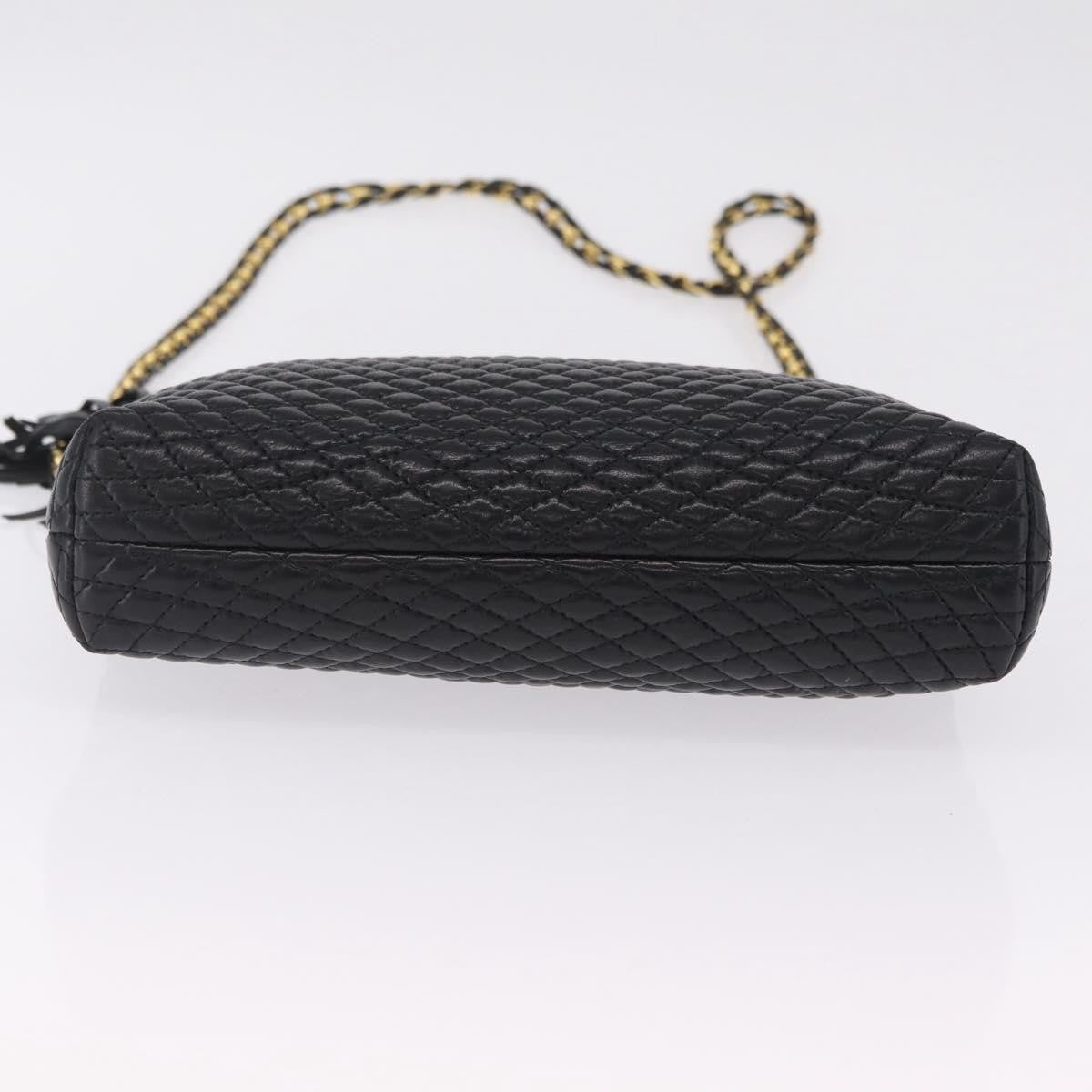 Bally Vintage Chain Quilted Leather Black Leather Shoulder Bag Bag (Pre-Owned)