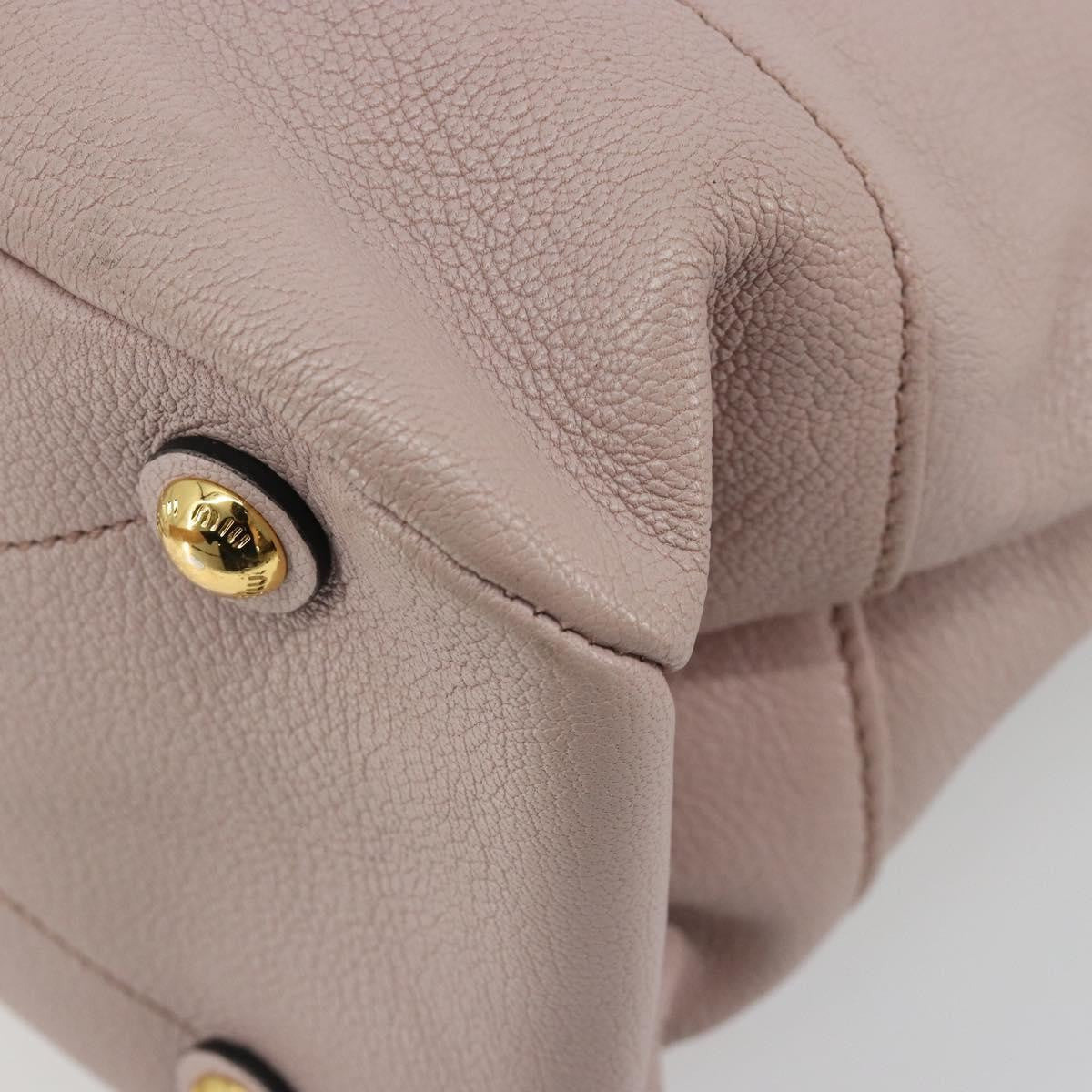 Miu Miu Madras Convertible Hobo Leather Pink Leather Shoulder Bag Bag (Pre-Owned)