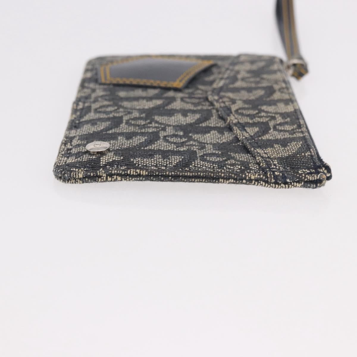 Christian Dior A5 Pouch Oblique Canvas Navy Canvas Clutche & Pouche Bag (Pre-Owned)
