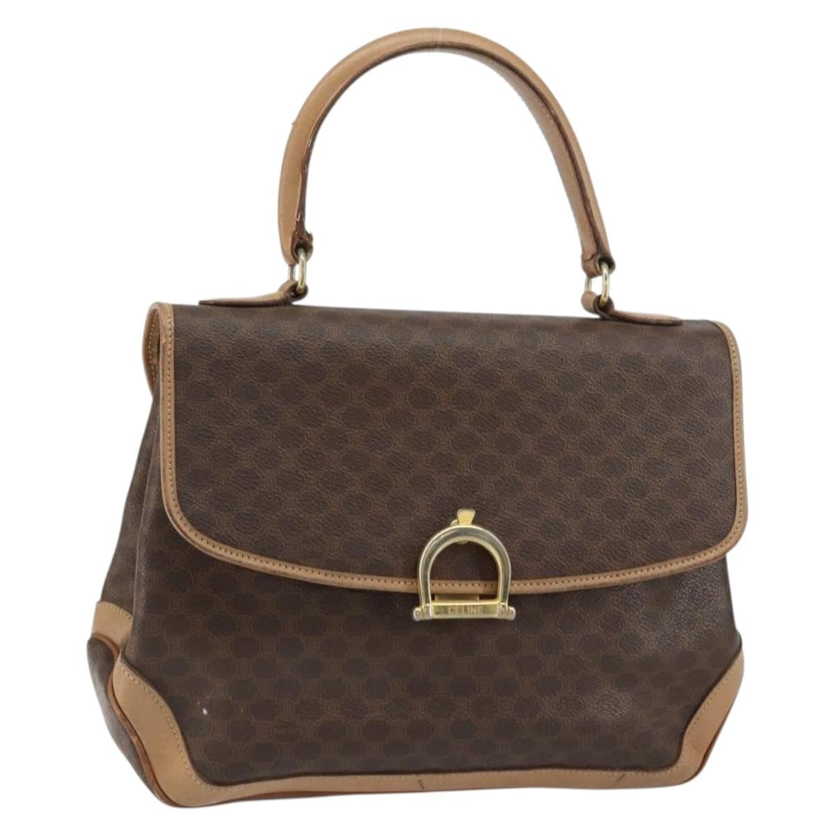 Celine Vintage Macadam Canvas Brown Pvc Handbag (Pre-Owned)